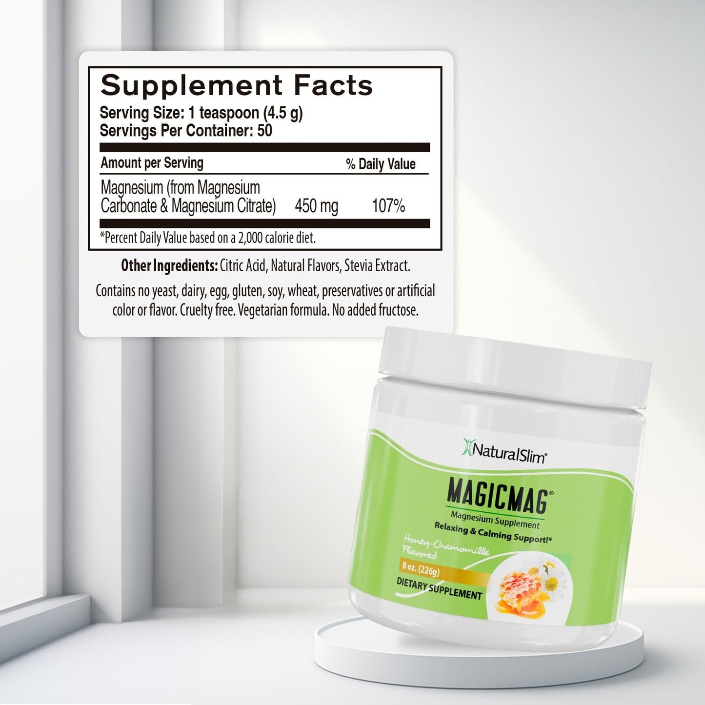 NaturalSlim MagicMag Magnesium Citrate Powder 8 oz
