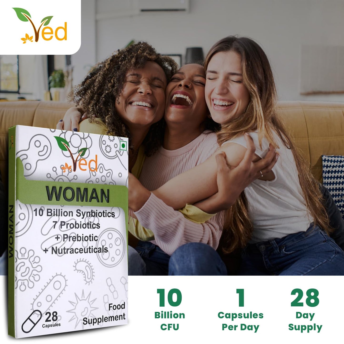 Ved Woman Probiotics and Prebiotics Capsules 28 Count