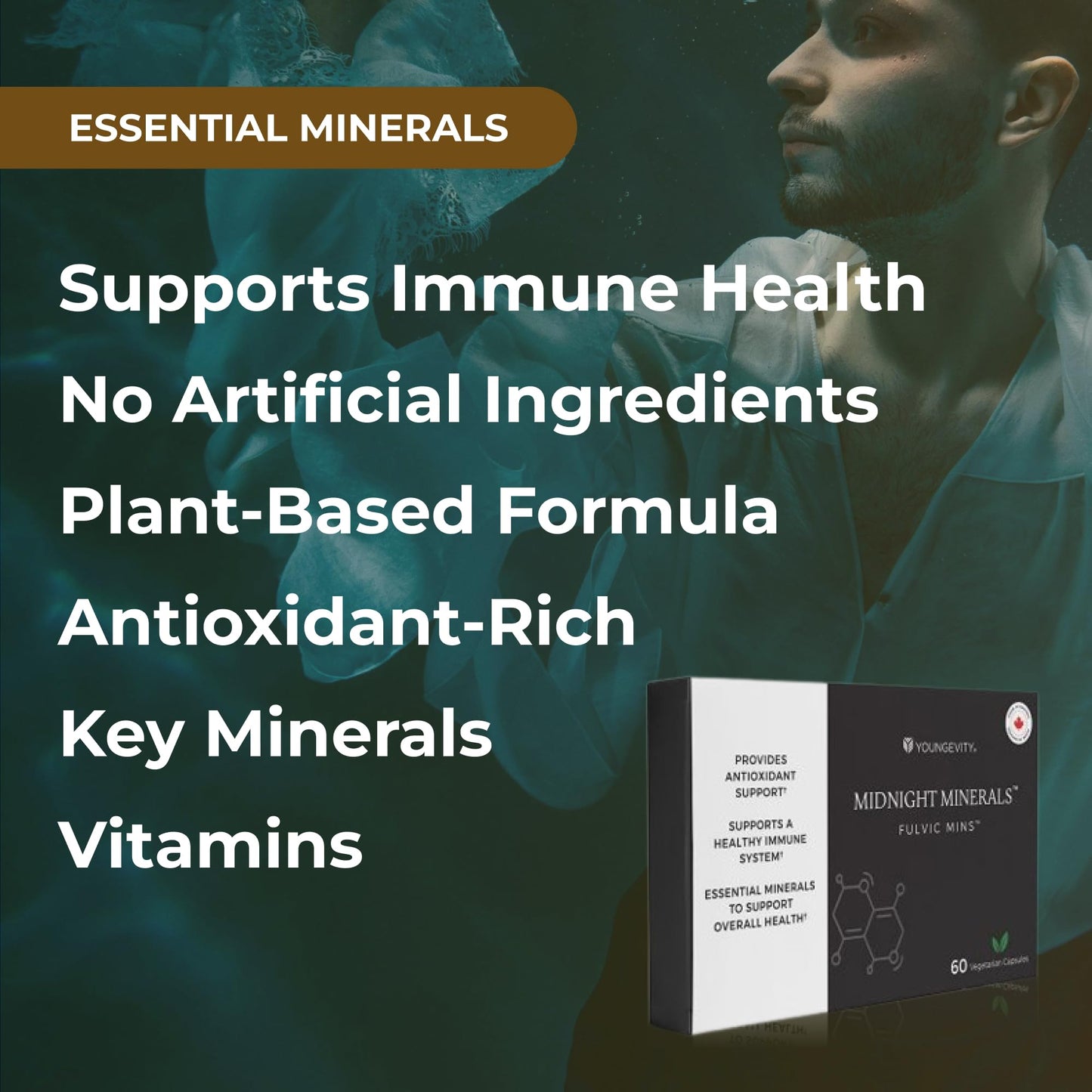 Youngevity Midnight Minerals Fulvic Mins Capsule 60 Count