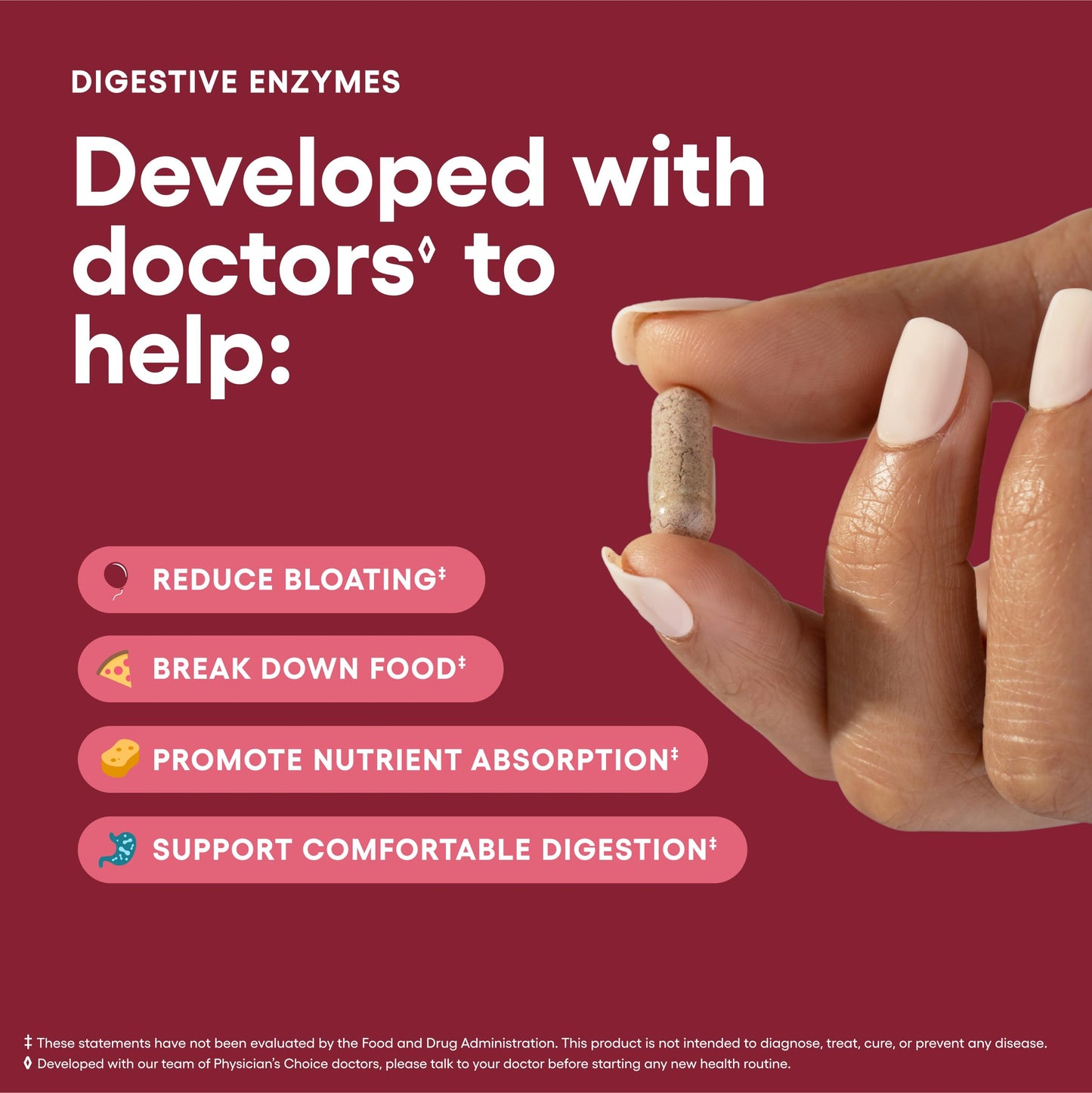 Physician's CHOICE Digestive Enzymes for Bloating & Digestion Capsule, 180 Count