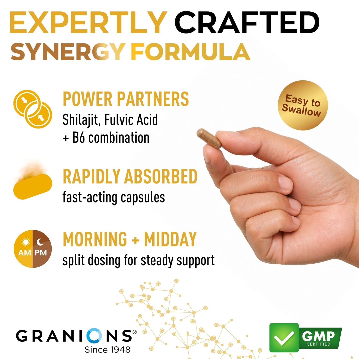 Granions Pure Shilajit for Men Capsules 60 Count