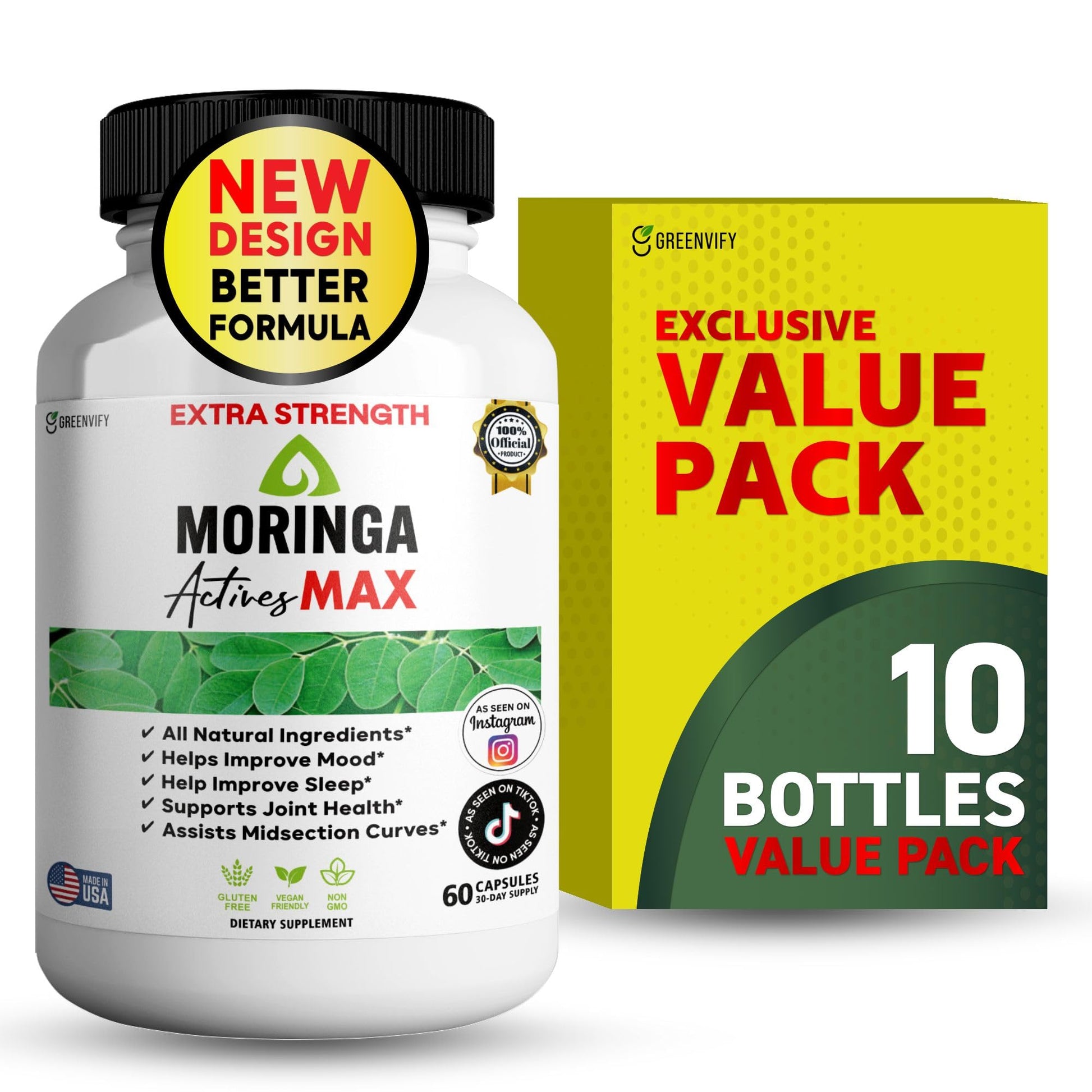 GREENVIFY Moringa Actives Max Dietary Supplement Capsules 600