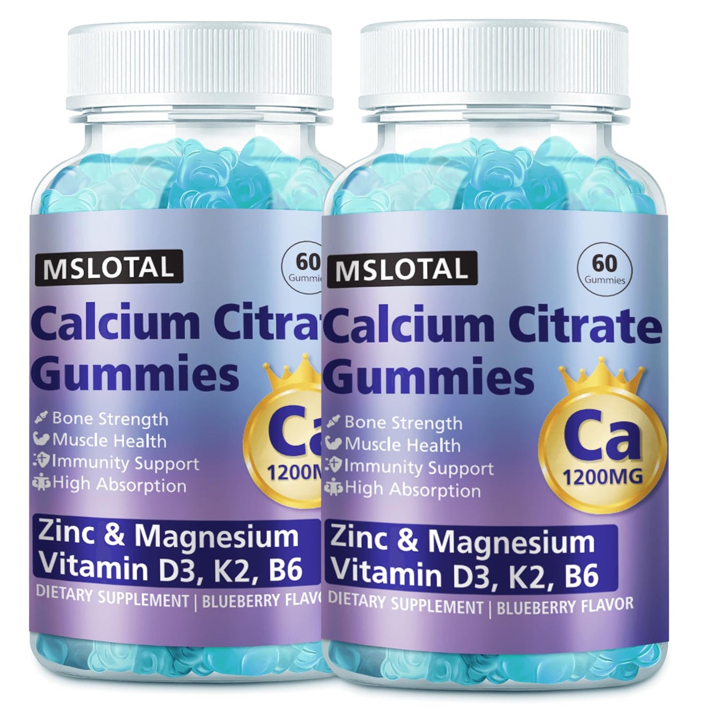 MSLOTAL Calcium Citrate Gummies 120 Chews