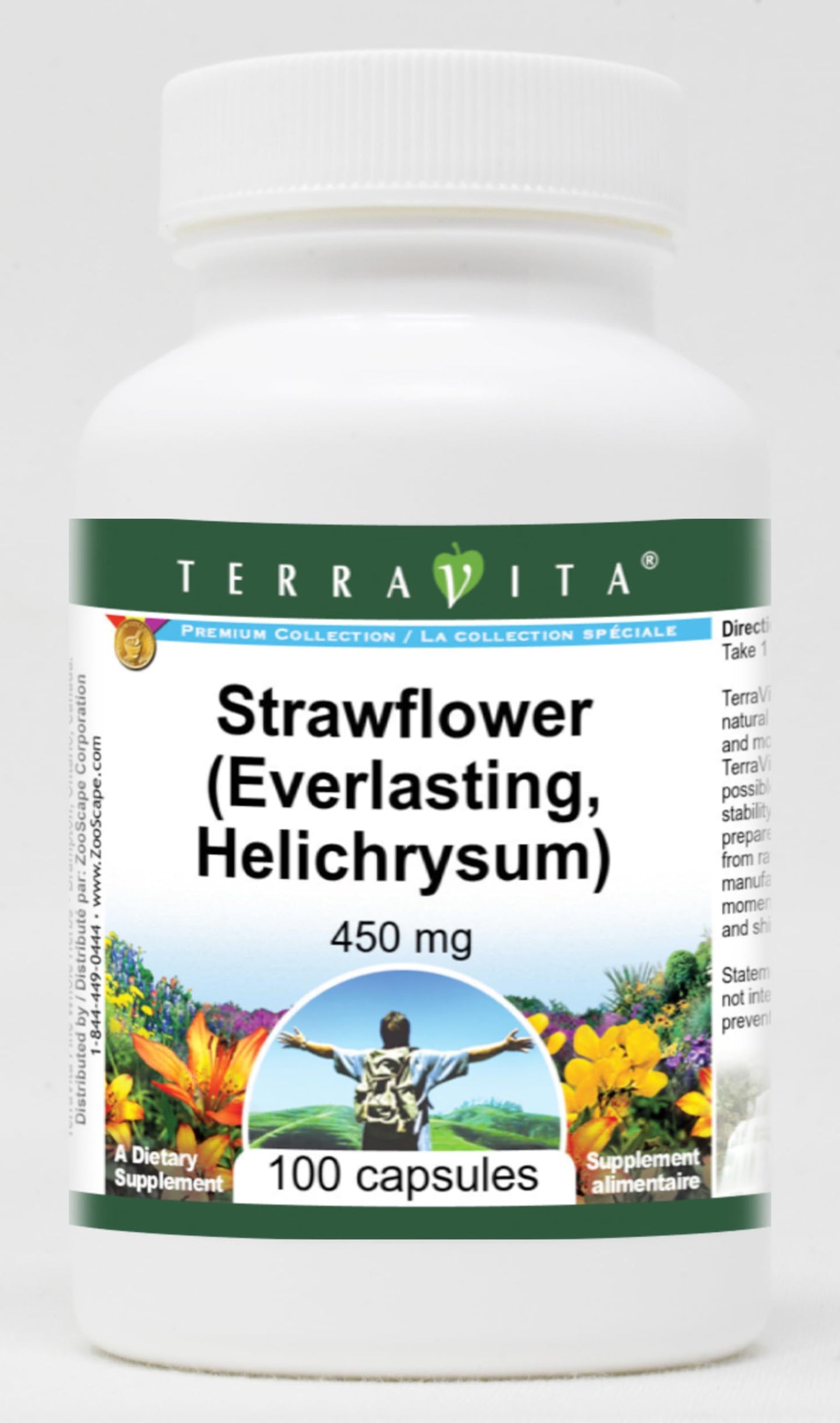 Terravita Strawflower (Everlasting, Helichrysum) - 450 mg 100 Capsules