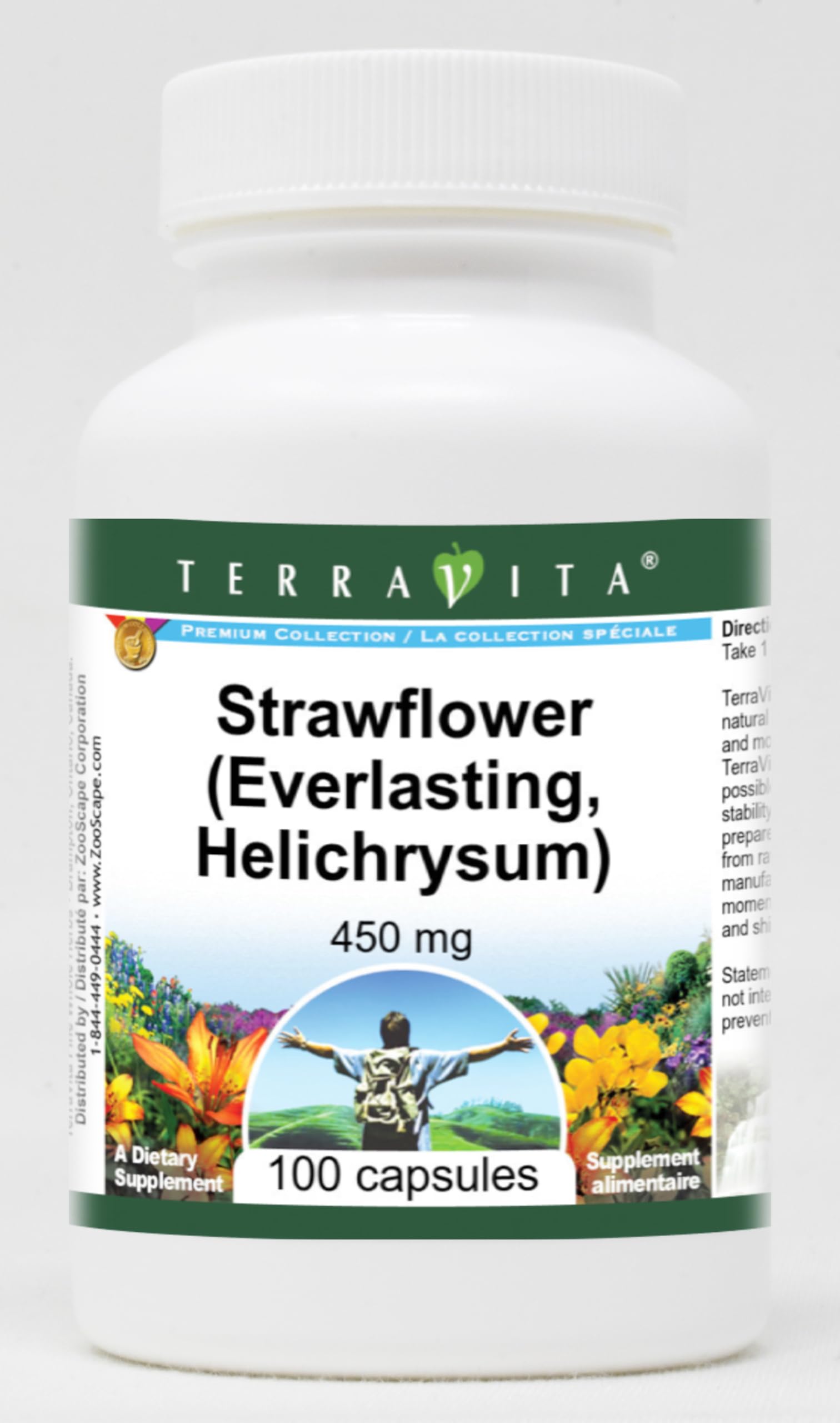 Terravita Strawflower (Everlasting, Helichrysum) - 450 mg 100 Capsules