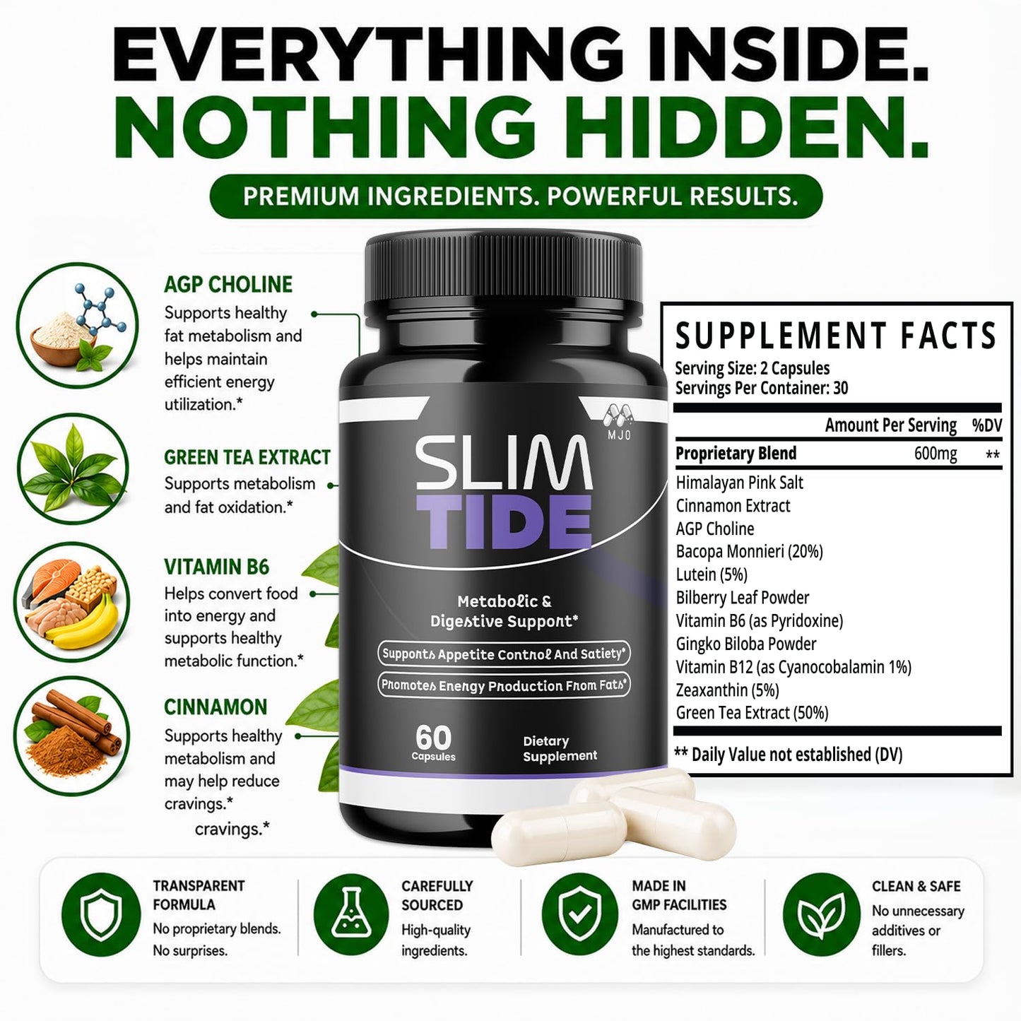 MJO Slim Tide Weight Loss Capsules, 60 Capsules