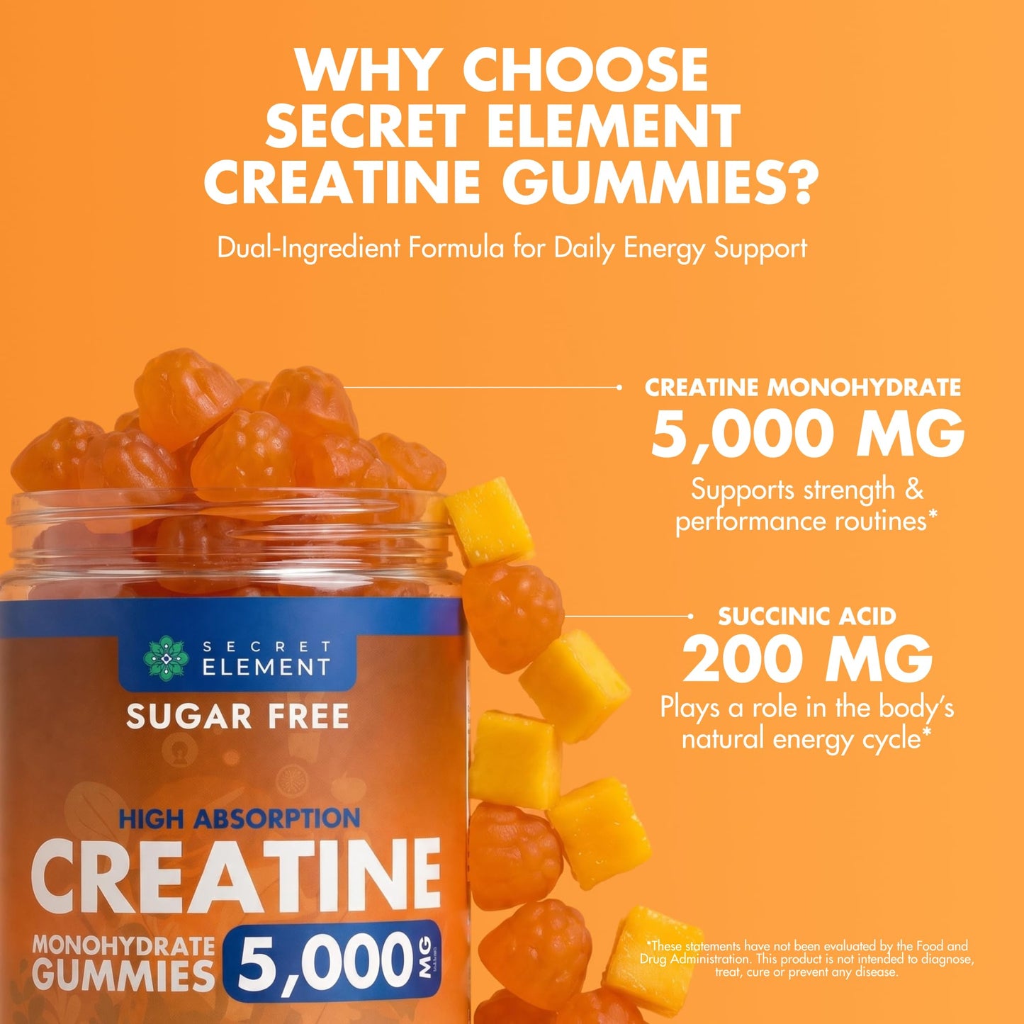 Secret Element Creatine Monohydrate Gummies 240 Gummies