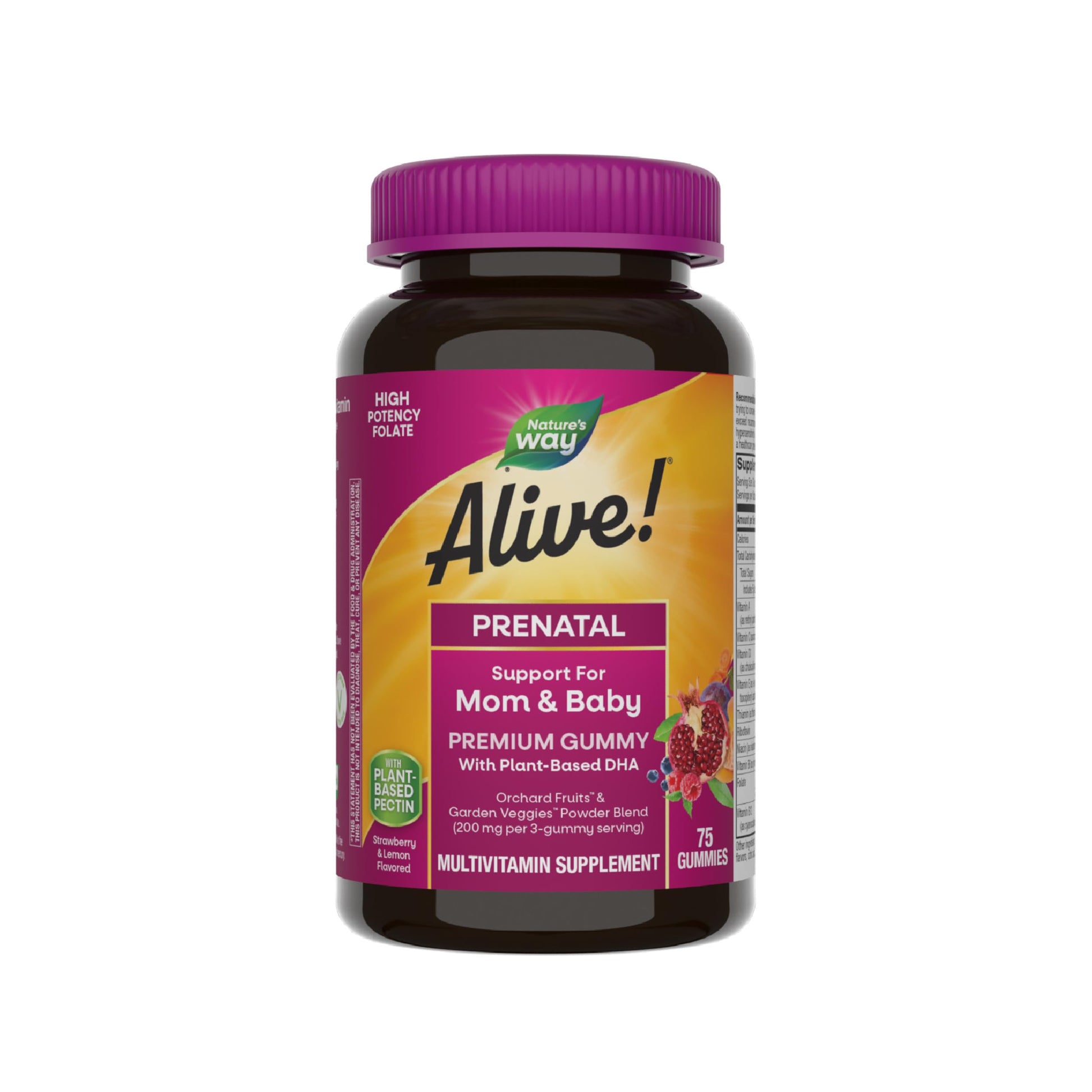 Nature's Way Alive! Prenatal Gummy Multivitamin, Folate & DHA, 75 ct