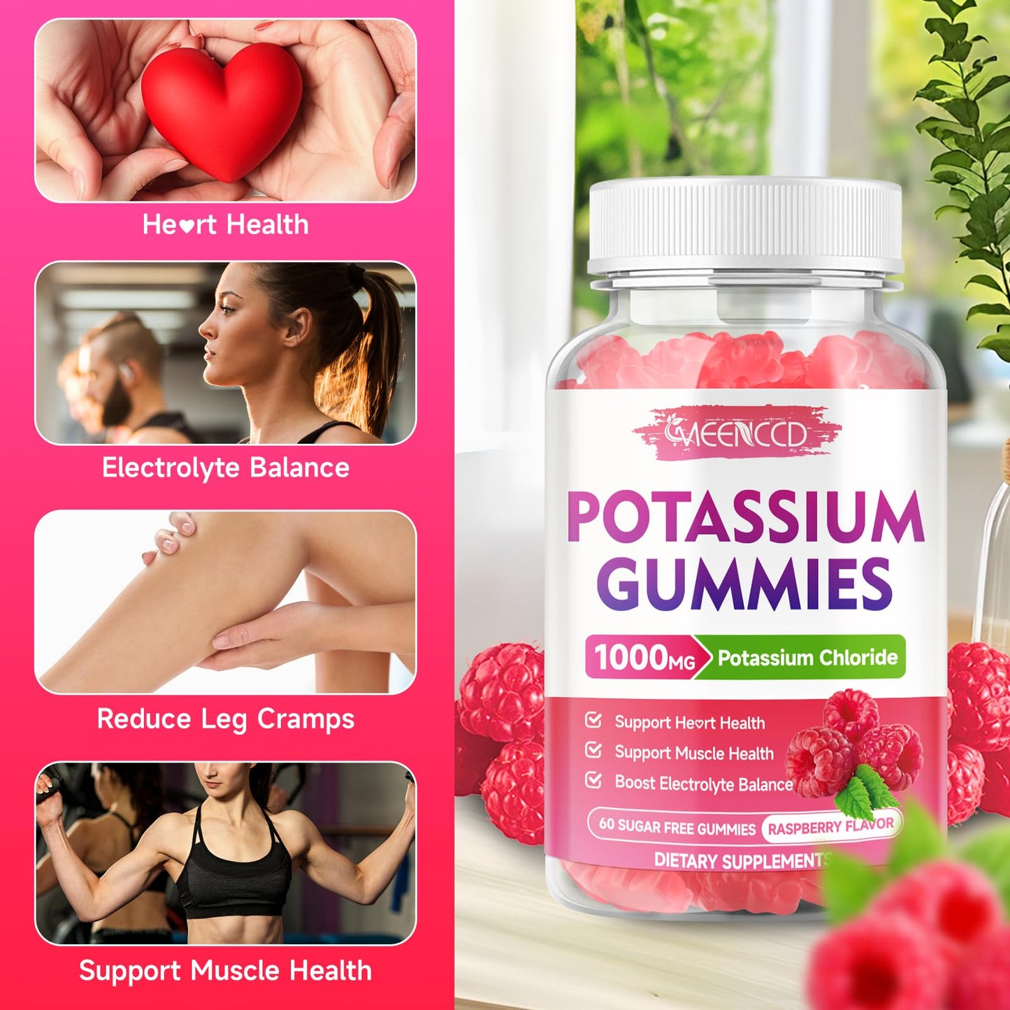 MEENCCD Potassium Gummies 120 Count