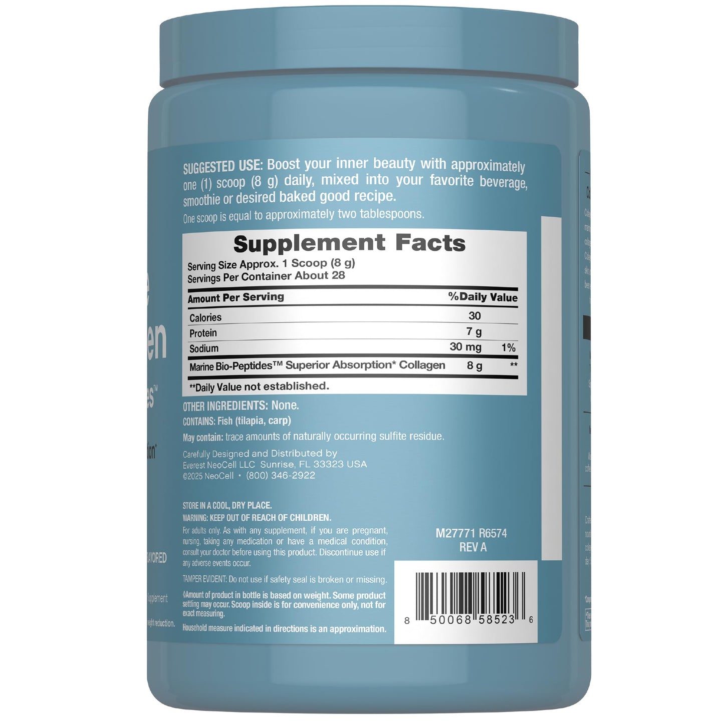 NeoCell Marine Collagen Peptides Powder 8 oz