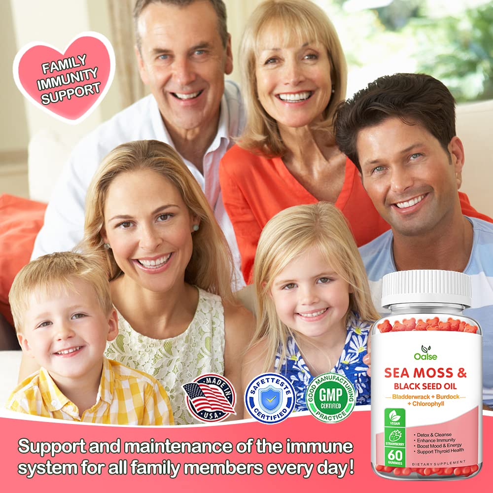 OALSE Sea Moss Gummies for Adults and Kids, 60 Count