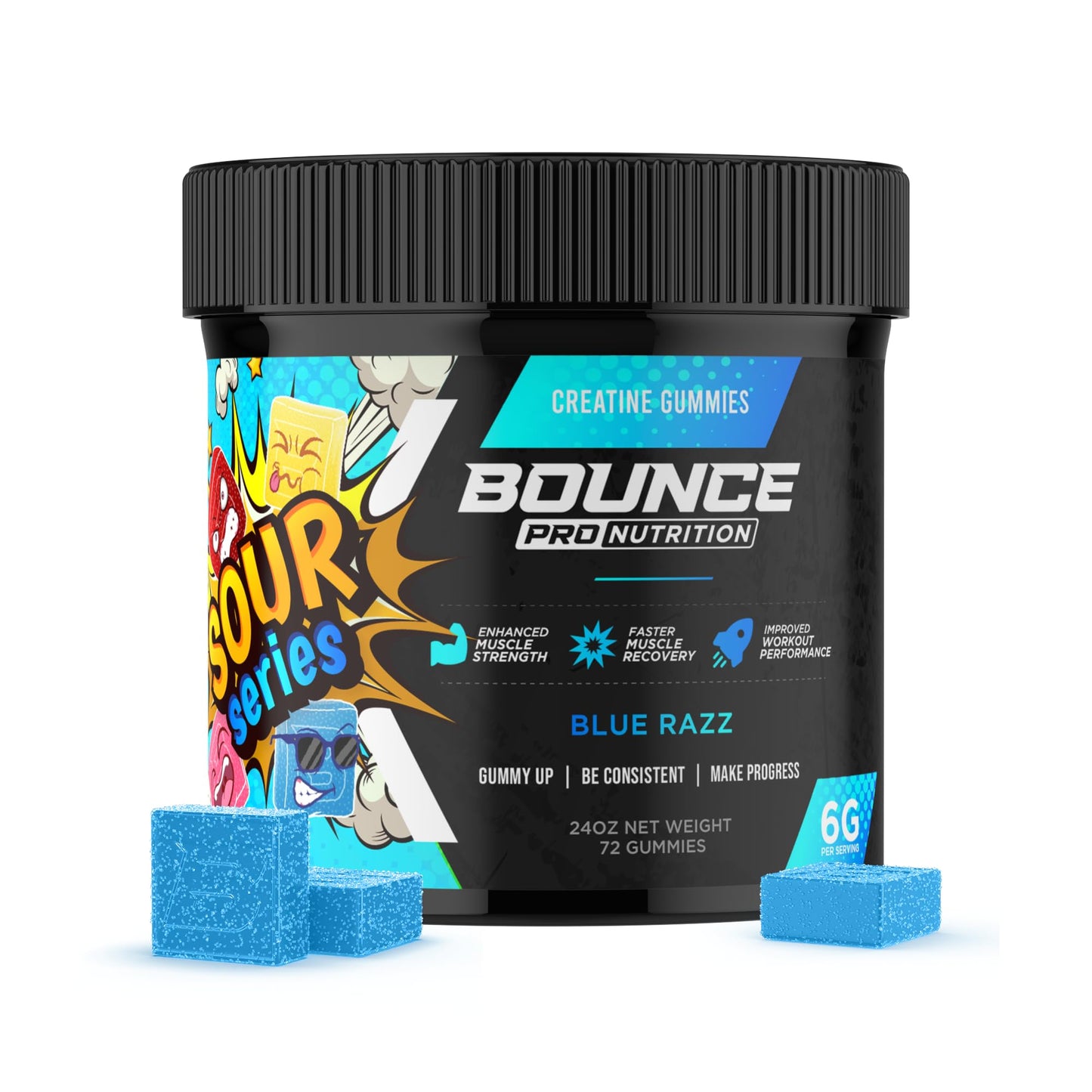 Bounce Pro Creatine Monohydrate Gummies, 72 Count