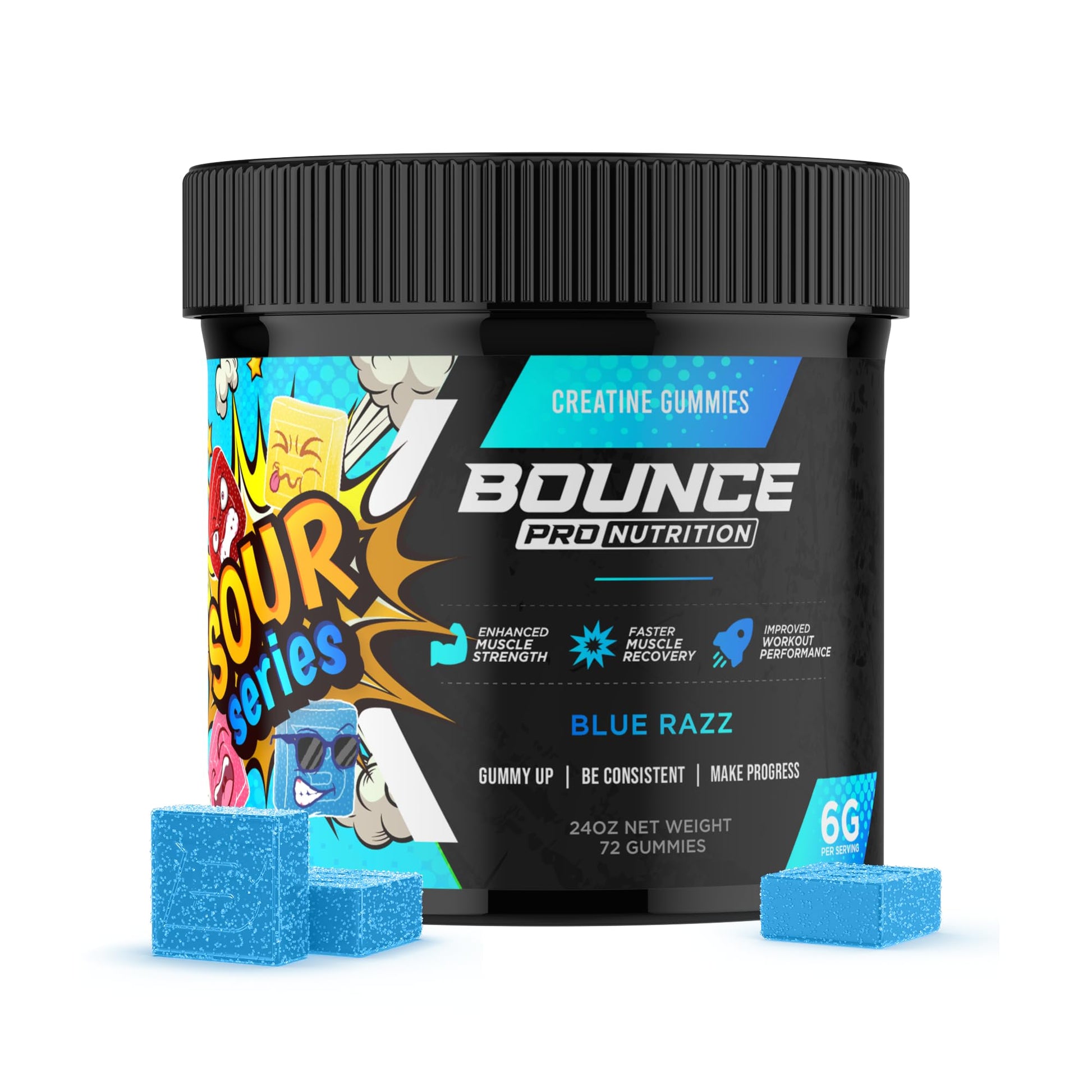 Bounce Pro Creatine Monohydrate Gummies, 72 Count