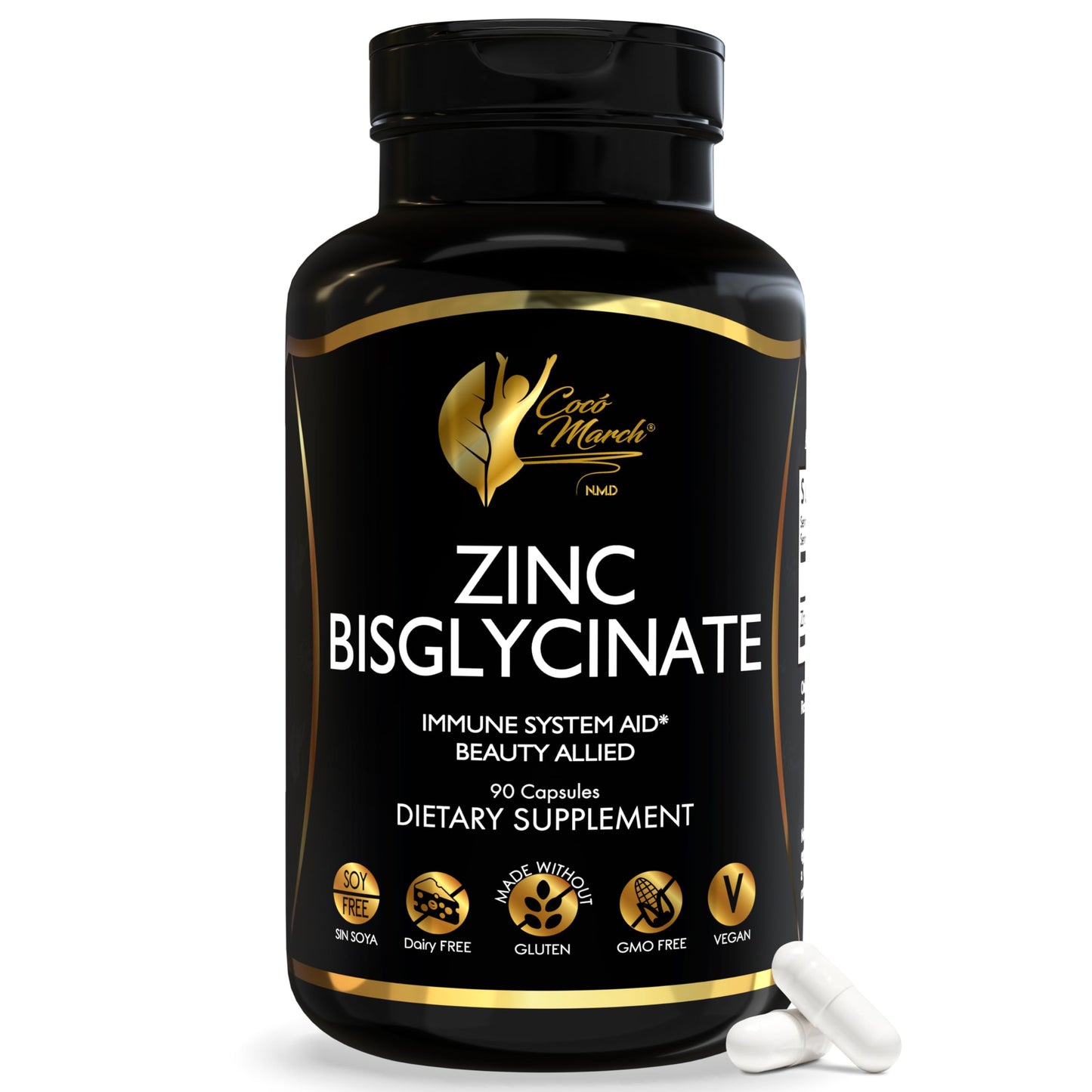 Cocó March N.M.D Zinc Bisglycinate Capsules, 90 Count