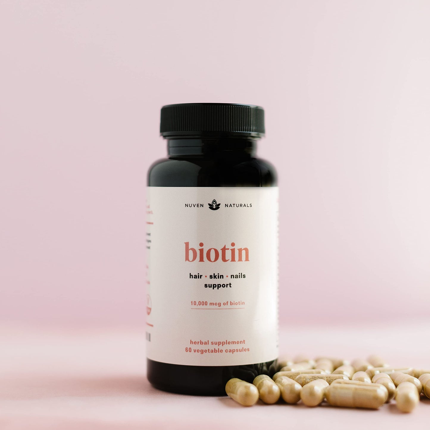 Nuven Naturals Biotin 10000 mcg Hair, Skin & Nails Capsules, 60 Count