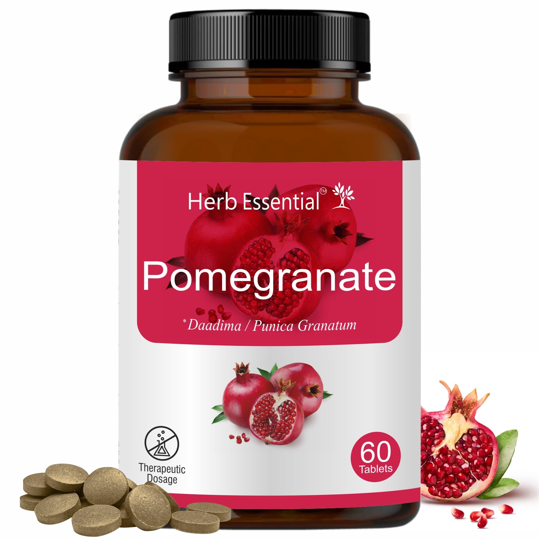 Herb Essential Pomegranate Extract 500mg Tablets, 60 Count