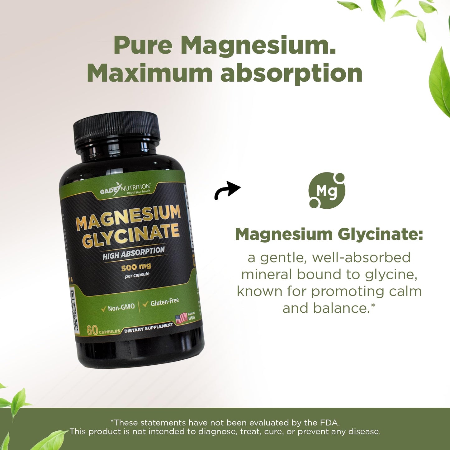 GADE NUTRITION Magnesium Glycinate Capsule 60 Capsules
