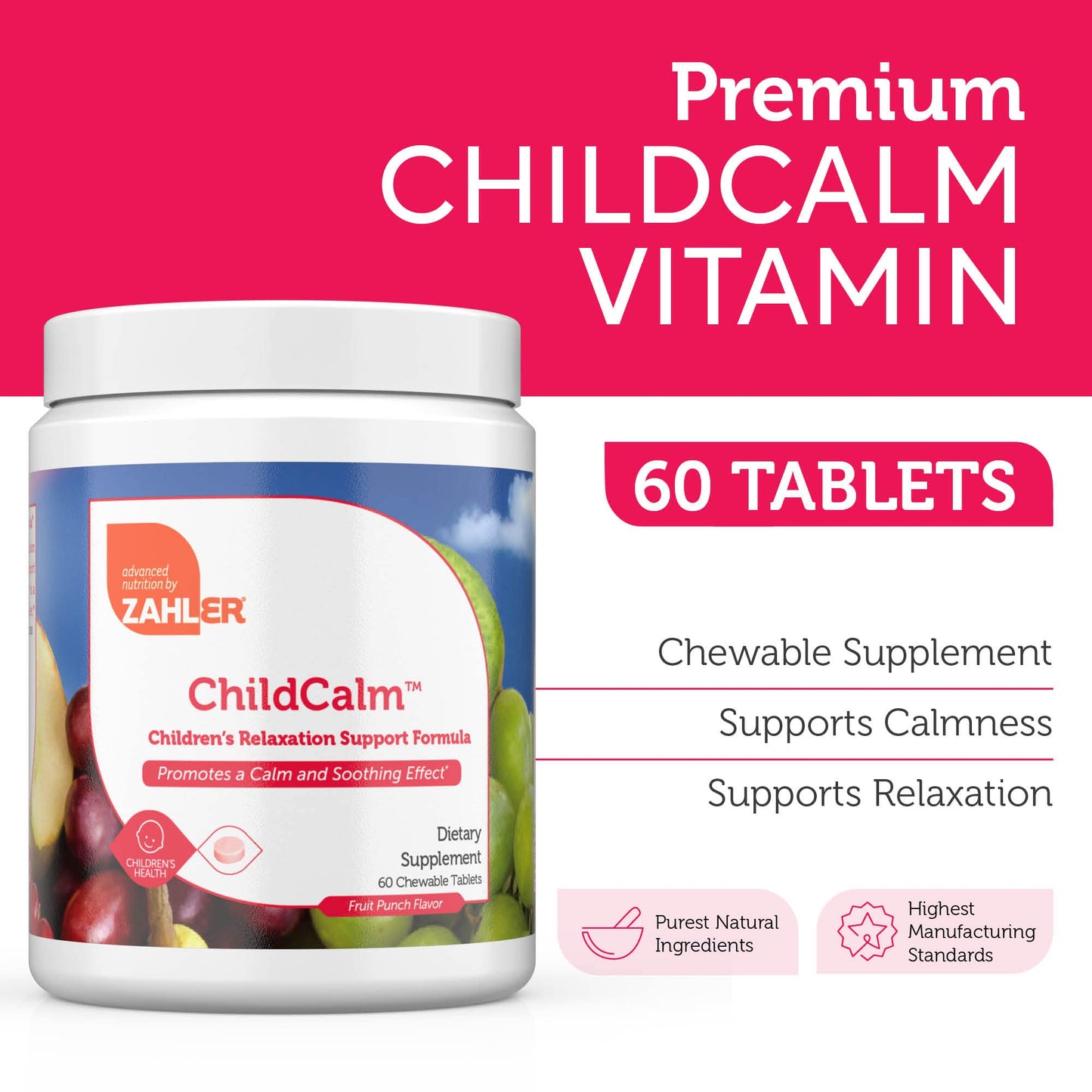 Zahler ChildCalm Magnesium for Kids Tablets 60 Count