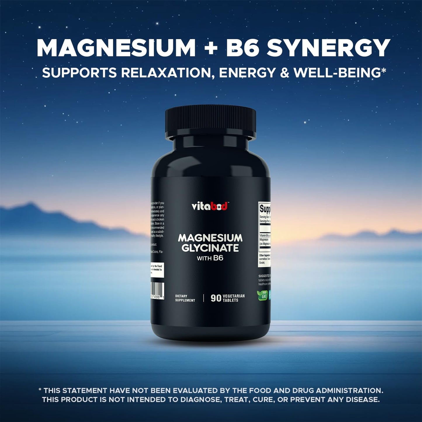 Vitabod Magnesium Glycinate 1000 mg Tablet, 180 Tablets