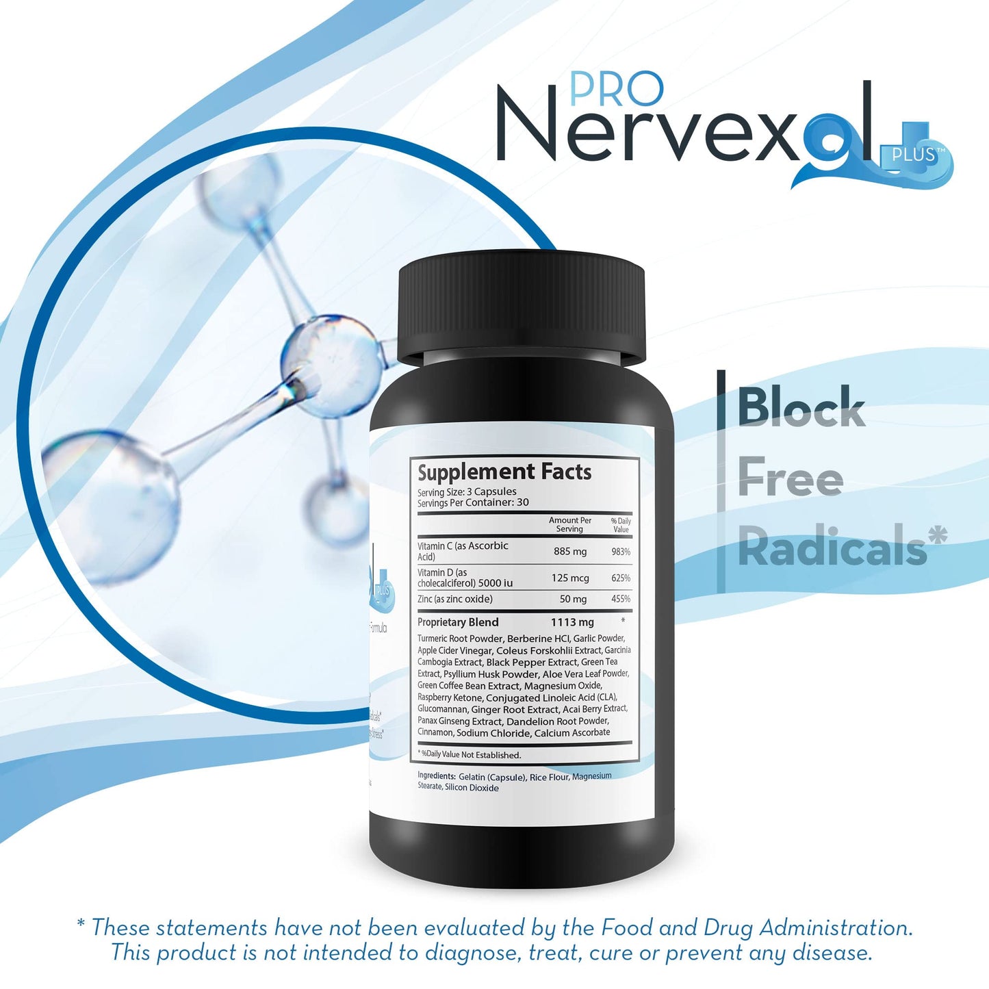 Generic Pro Nervexol Plus Inflammation Inhibitor Natural Nerve Support Blood Health Support Vitamin C + Herbal Antioxidant Support Natural Immune System Support, 1 Capsule
