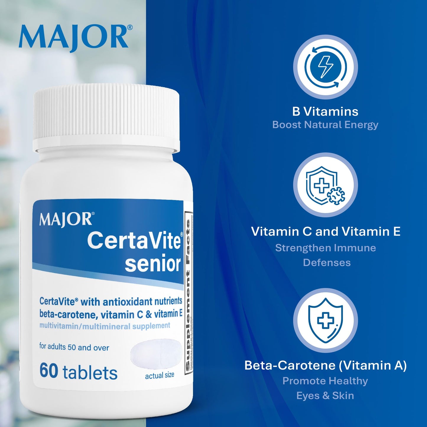 MAJOR CertaVite Senior Multivitamin with Antioxidants Tablet 60 Tablets
