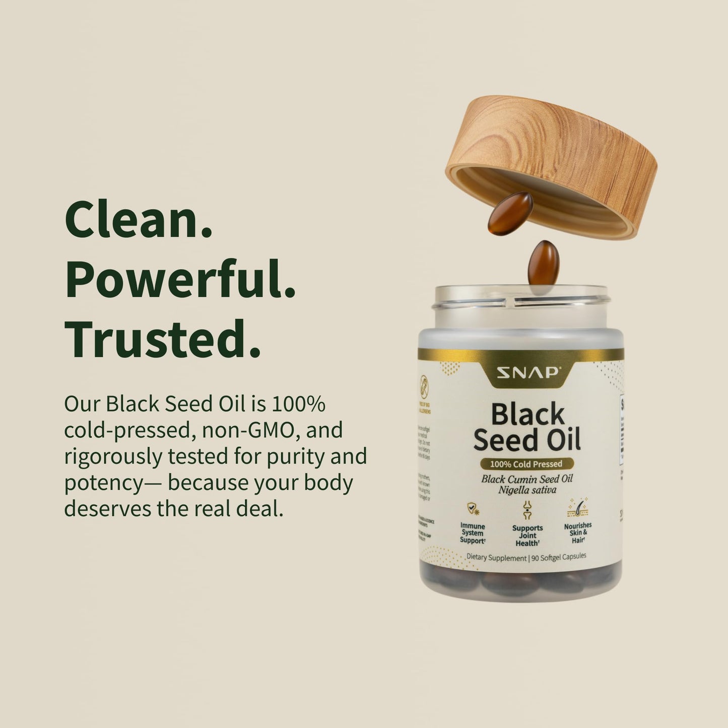Snap Supplements Black Seed Oil for Immune Health Capsules, 90