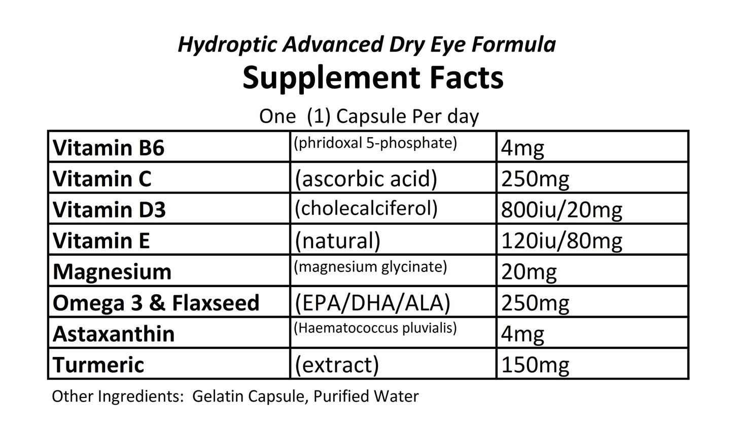 HYDROPTIC Advanced Dry Eye Formula One-Per-Day Capsule, 90 Count