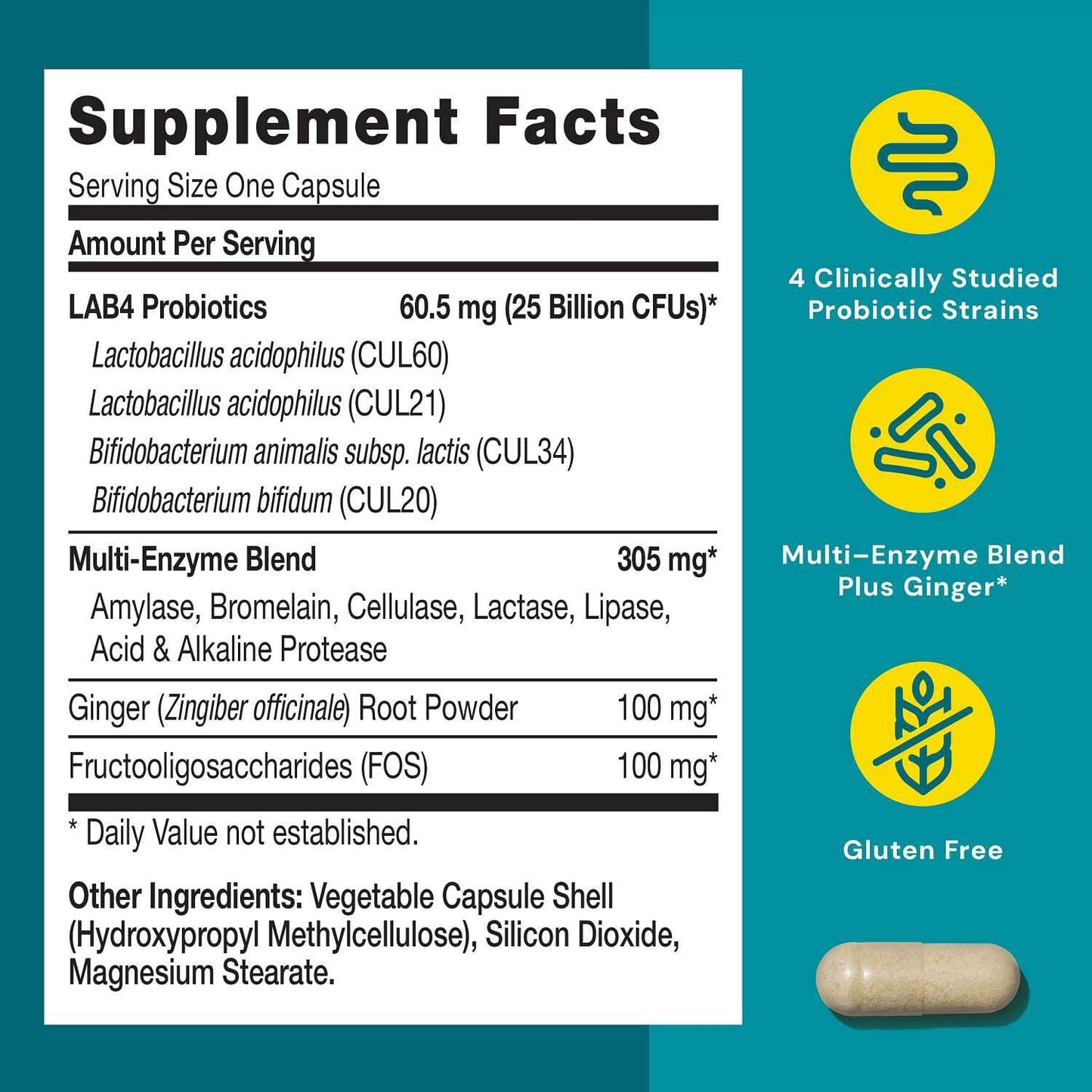 GNC Probiotic 25B with Enzymes Capsules 60