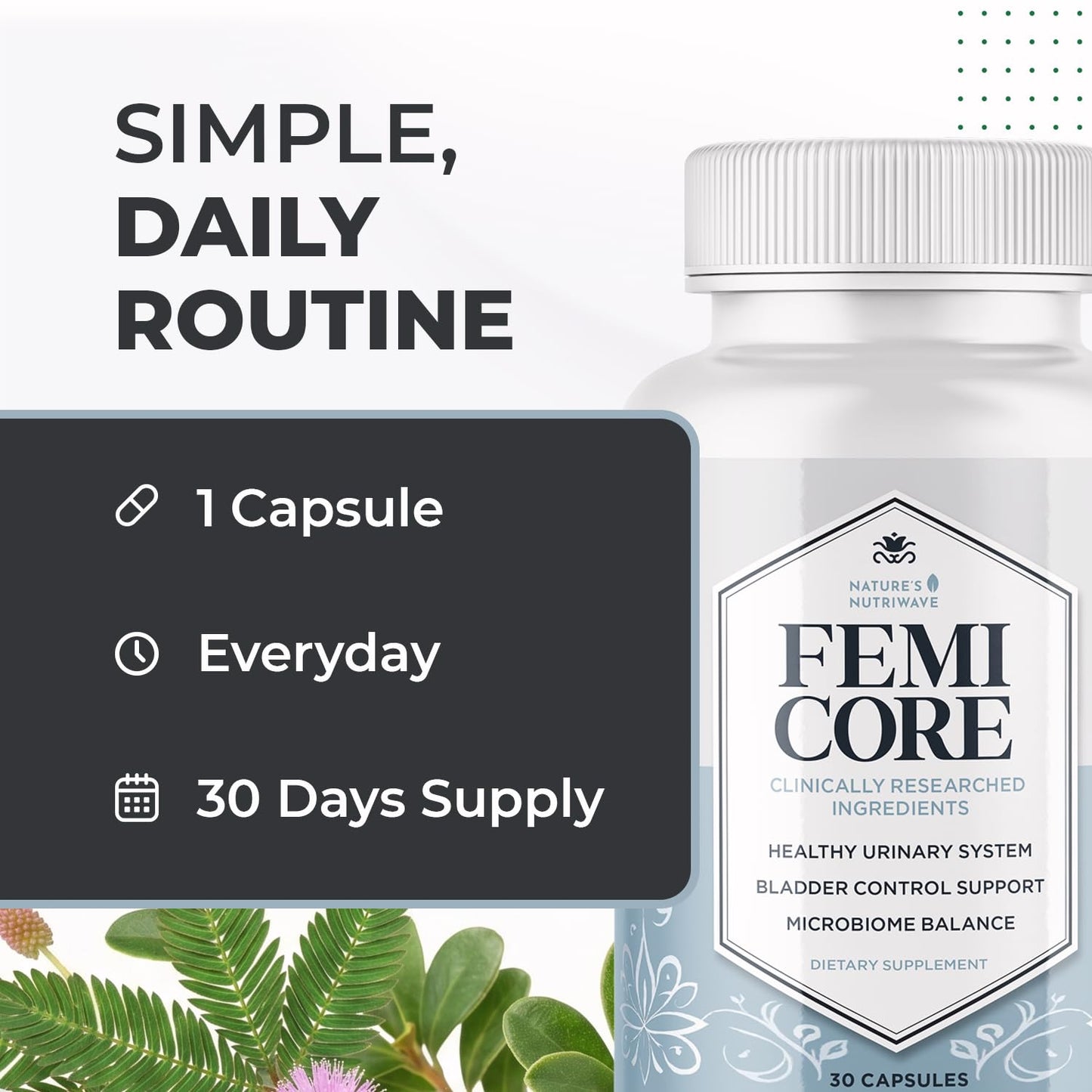 Nature’s NutriWave FemiCore Botanical & Probiotic Capsules, 90 Capsules
