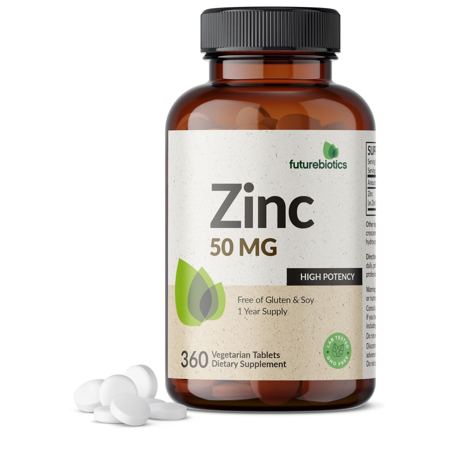 Futurebiotics Zinc 50 MG High Potency Tablet, 360 Count