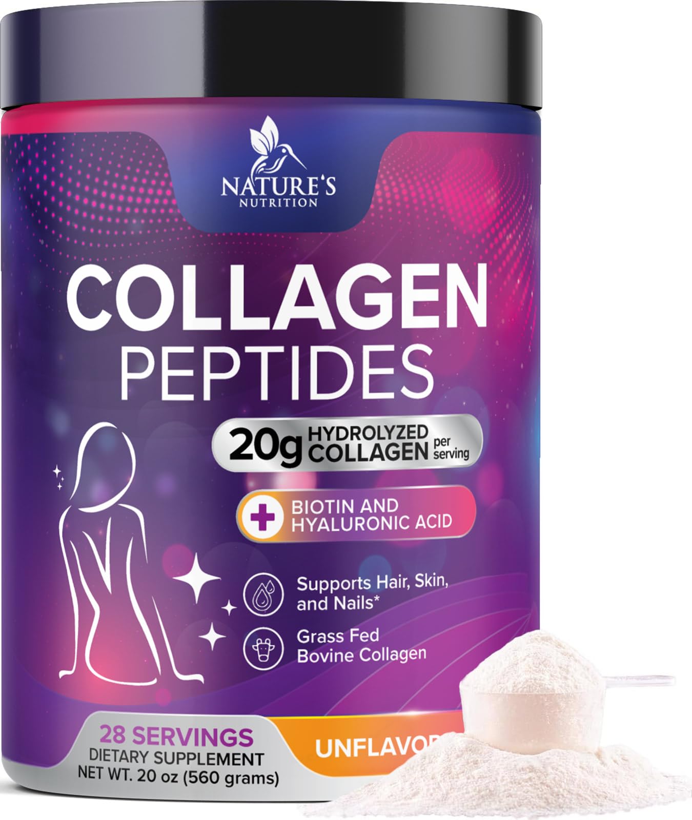 Nature's Nutrition Collagen Peptides Powder 20g per Serving