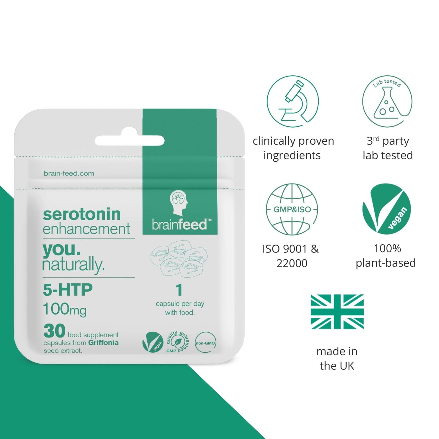 Brain Feed Serotonin Mood Support Tablet 30 Count