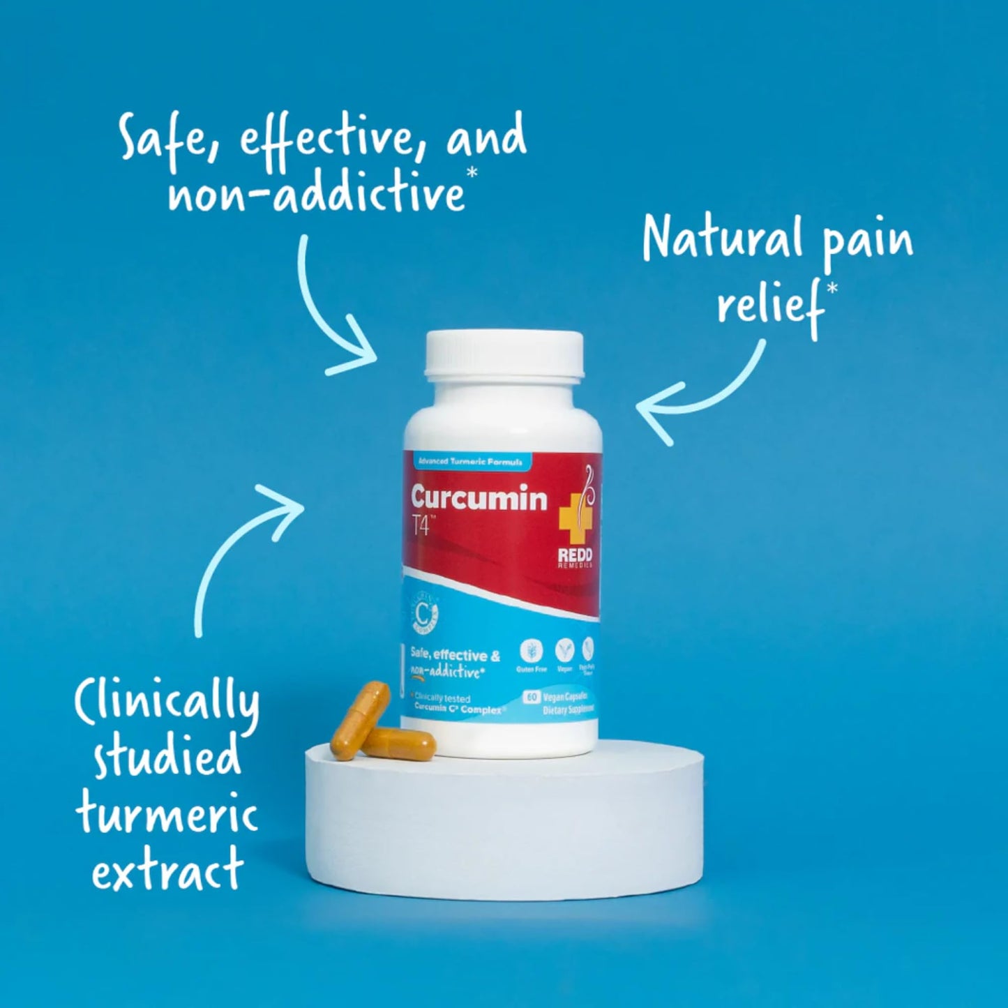 Redd Remedies Curcumin T4 Advanced Turmeric Formula Capsules, 60 Count
