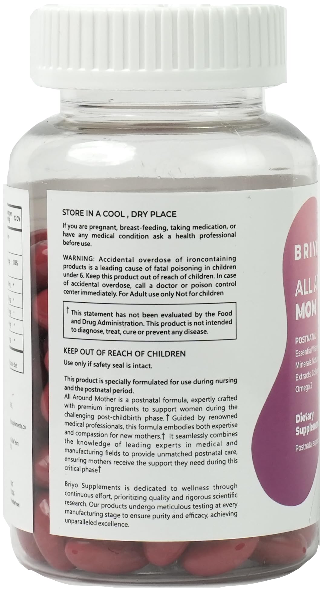 Briyo All Around Mom Complete Postnatal Formula Capsule, 60 Count