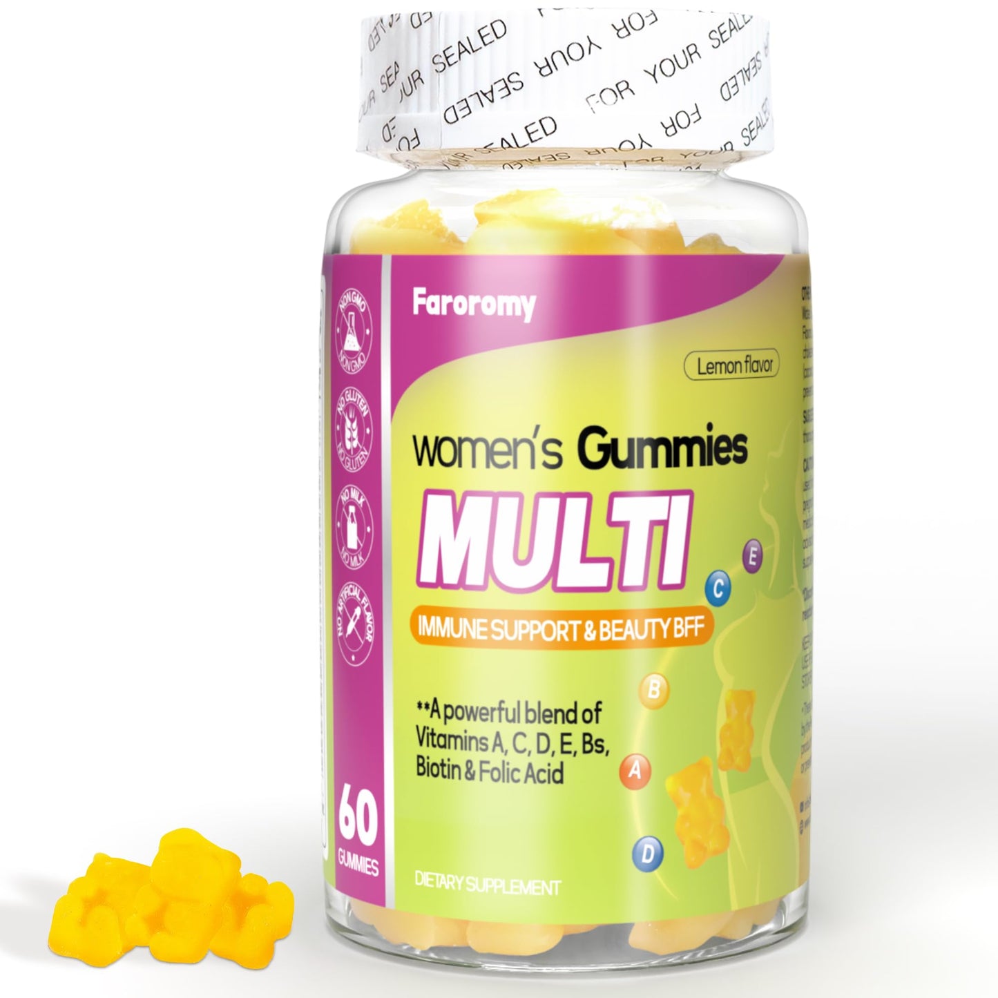Faroromy Multivitamin for Women Gummy 60 Count