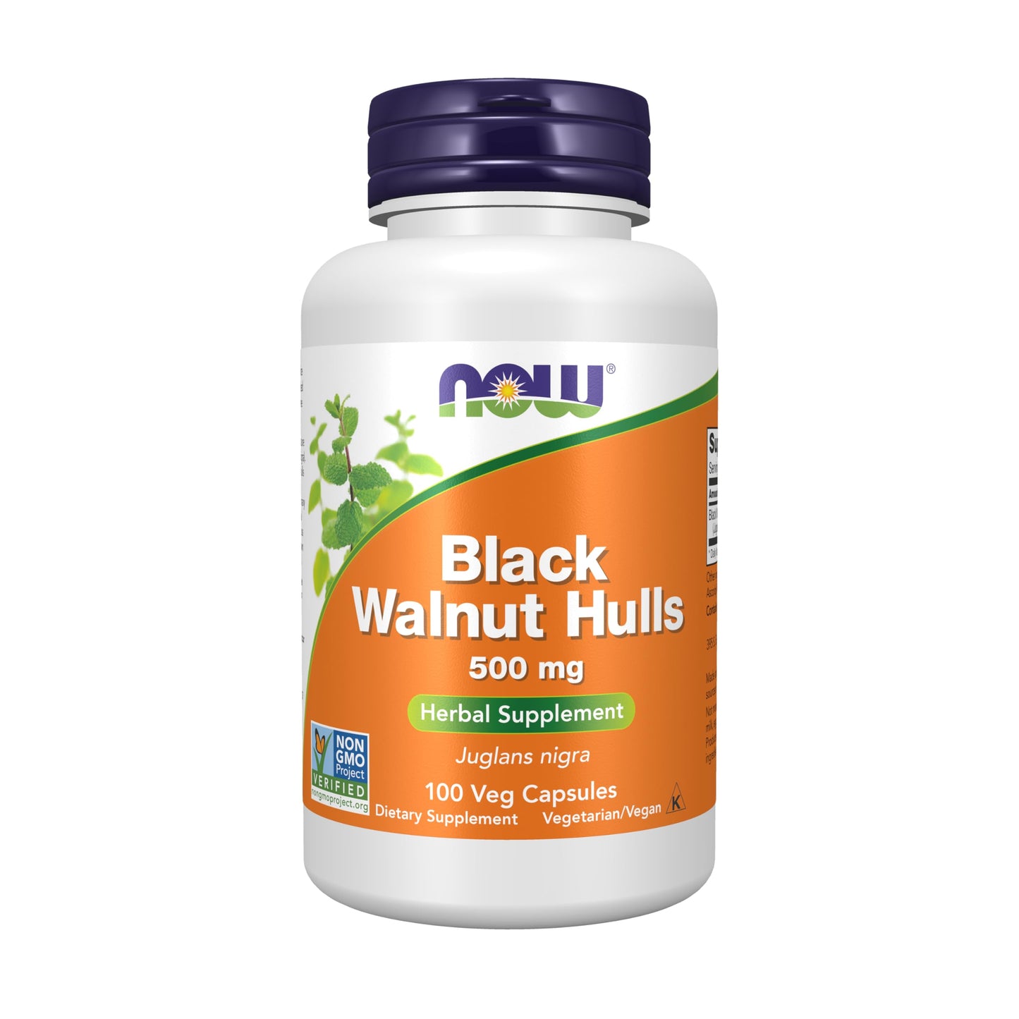 NOW Foods Black Walnut Hulls 500 mg Capsules, 100 Count