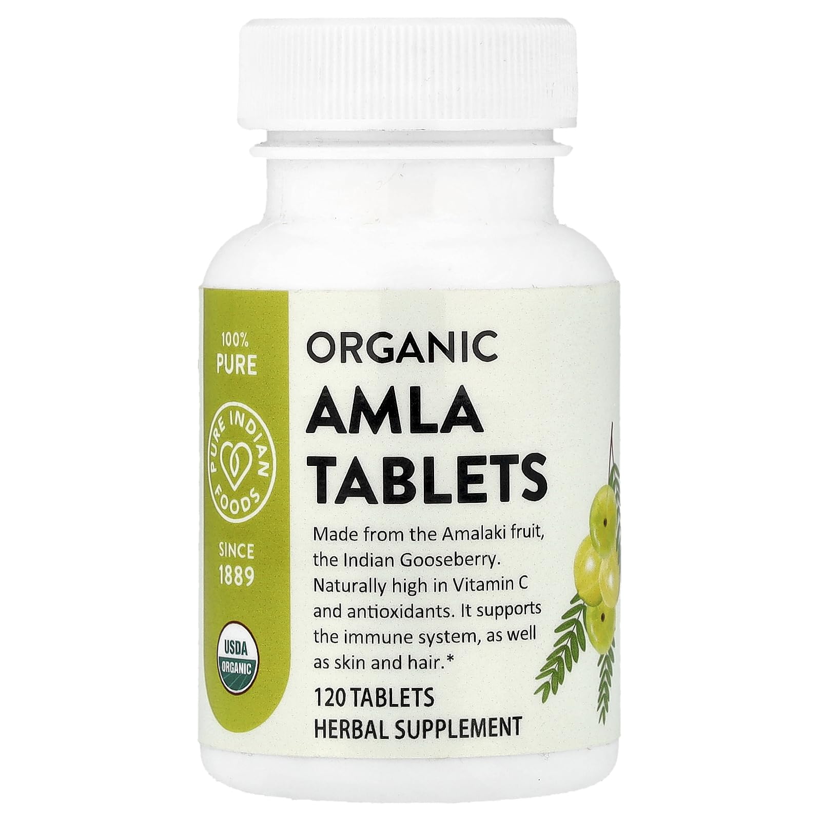 Pure Indian Foods Amla Tablets Tablet 120 Count