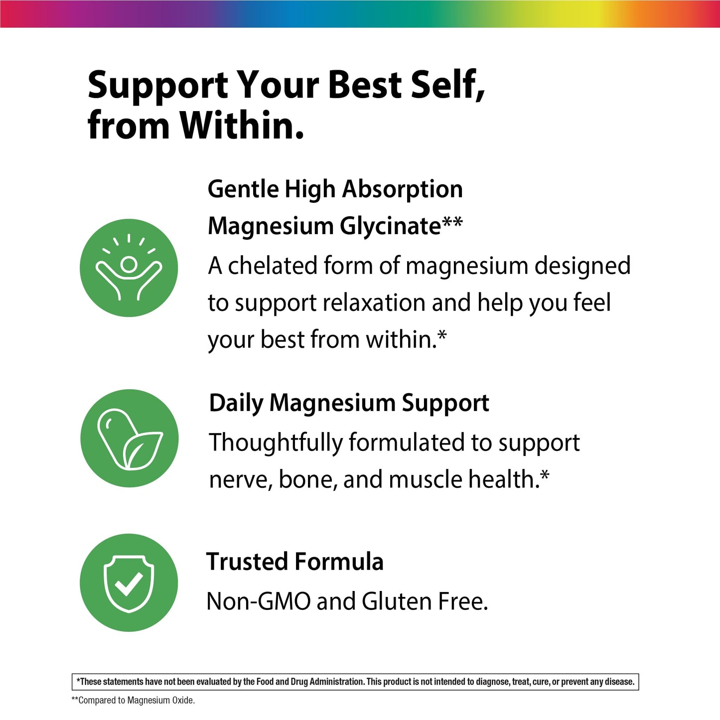 Rainbow Light Magnesium Glycinate 250 mg Softgels, 60 Count