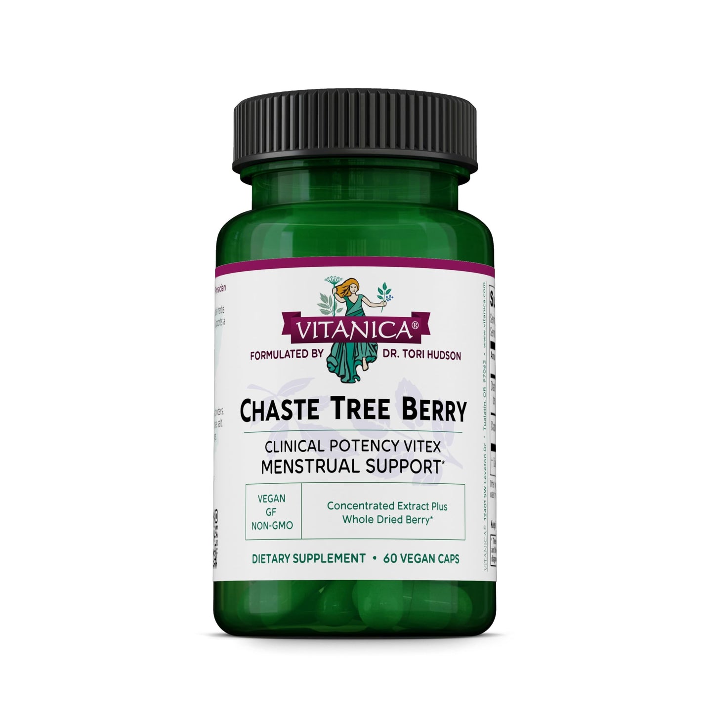 Vitanica Chaste Tree Berry Vitex Hormonal Balance Support, 60 Capsules