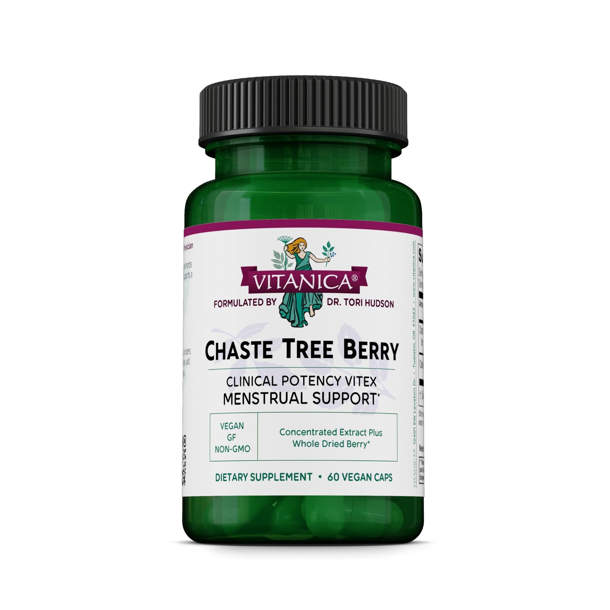 Vitanica Chaste Tree Berry Vitex Hormonal Balance Support, 60 Capsules