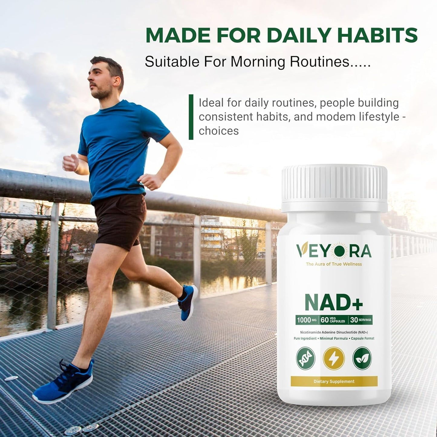 VEYORA NAD+ 1000 mg Capsules, 60 Count