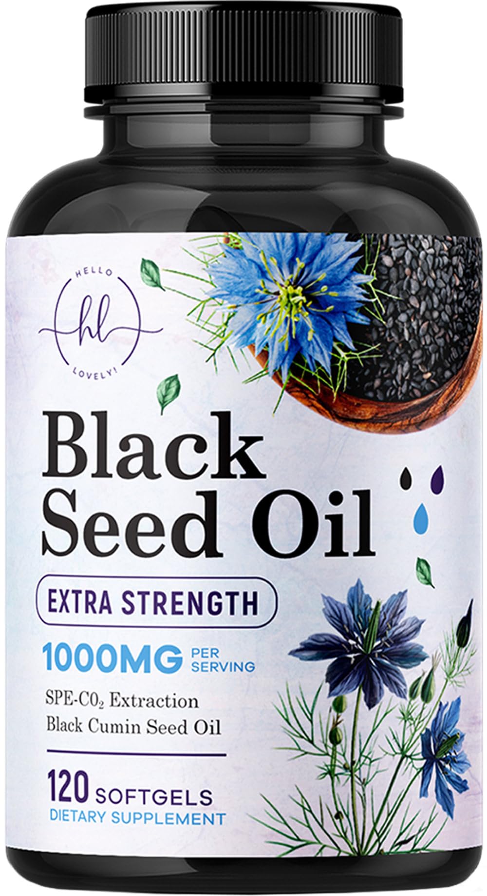 Hello Lovely! Black Cumin Seed Oil Softgels, 120 Count