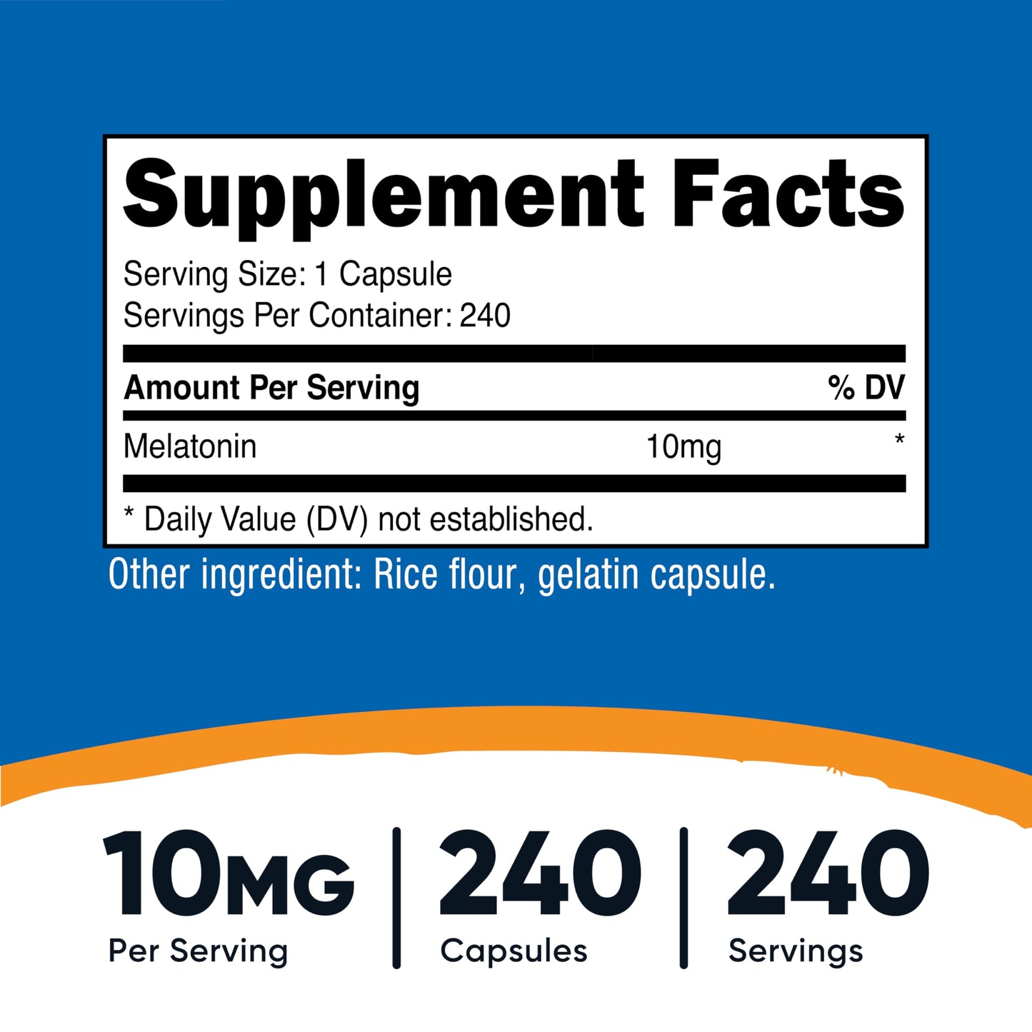 Nutricost Melatonin 10mg Capsule, 240 Capsules