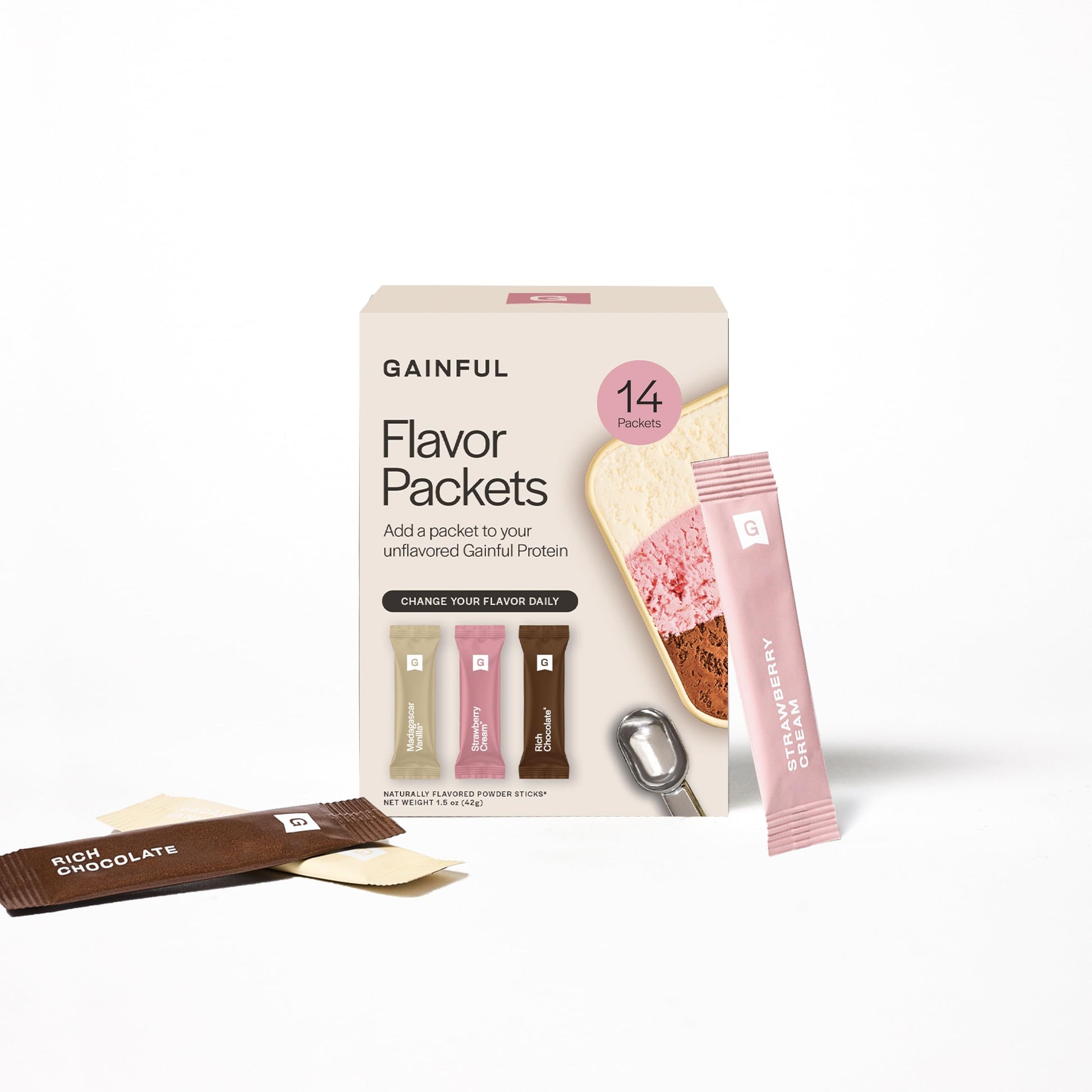 Gainful Neapolitan Flavor Sticks 14 Count