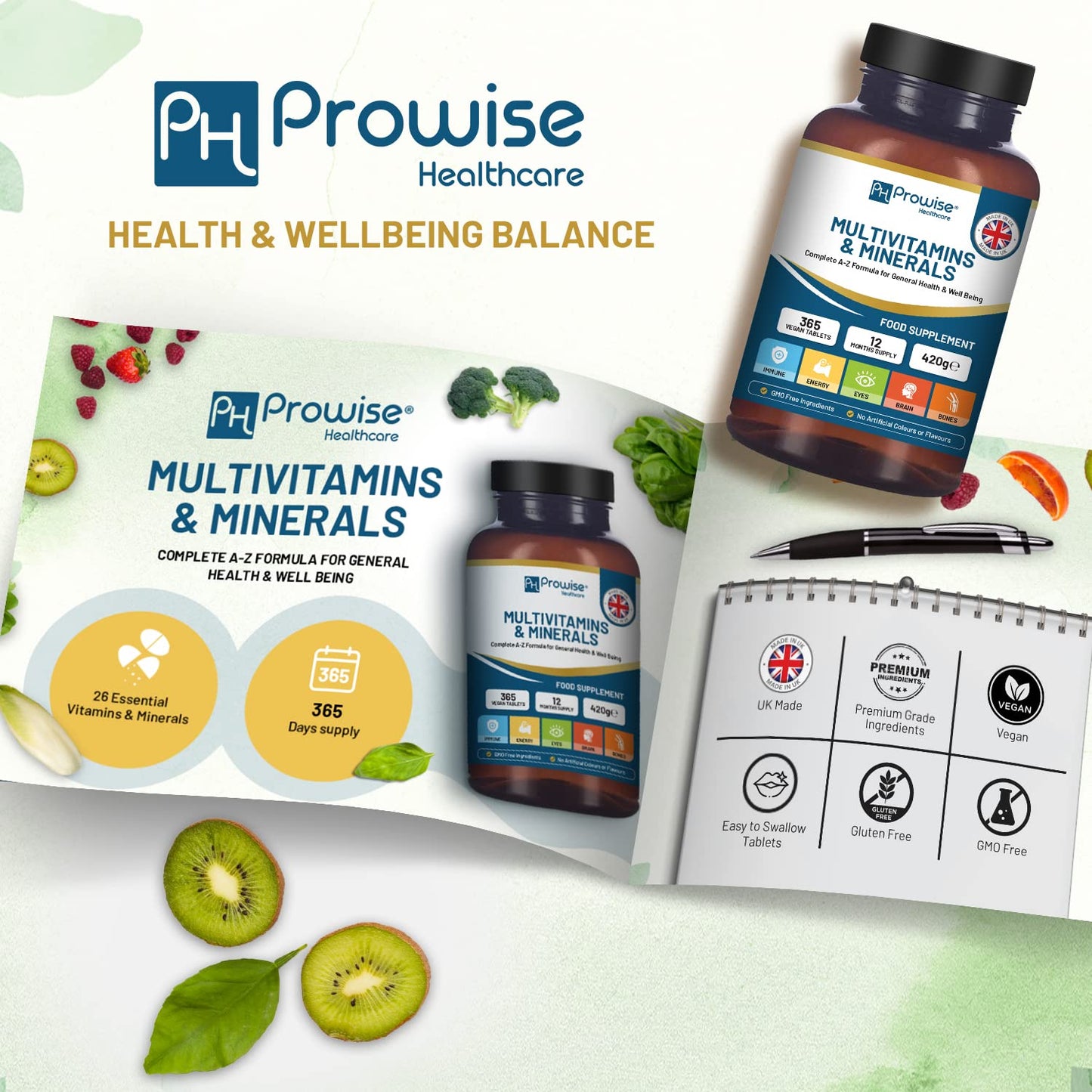 PH PROWISE Healthcare A-Z Multivitamins & Minerals Tablets 365 Count