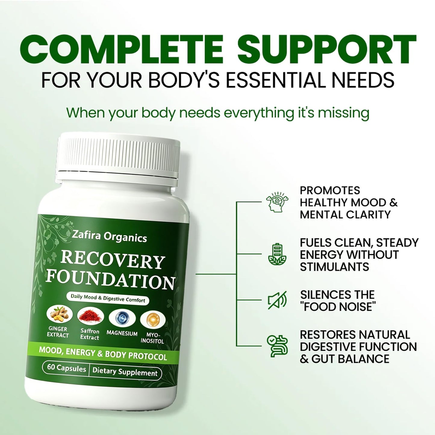 ASROPJE Zafira Organics Recovery Foundation Capsules 80 Count