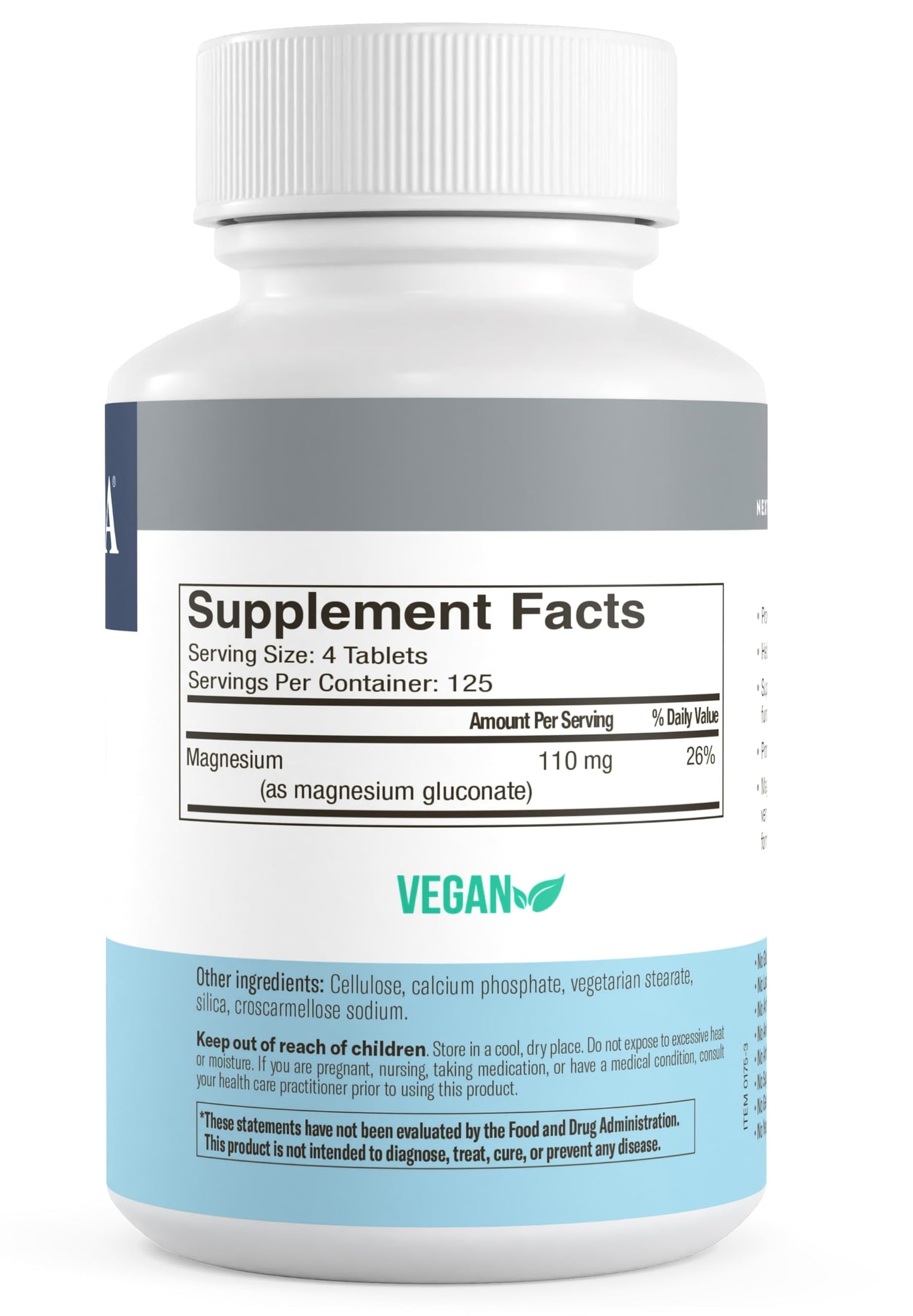 FREEDA Magnesium Gluconate Tablets, 500 Count