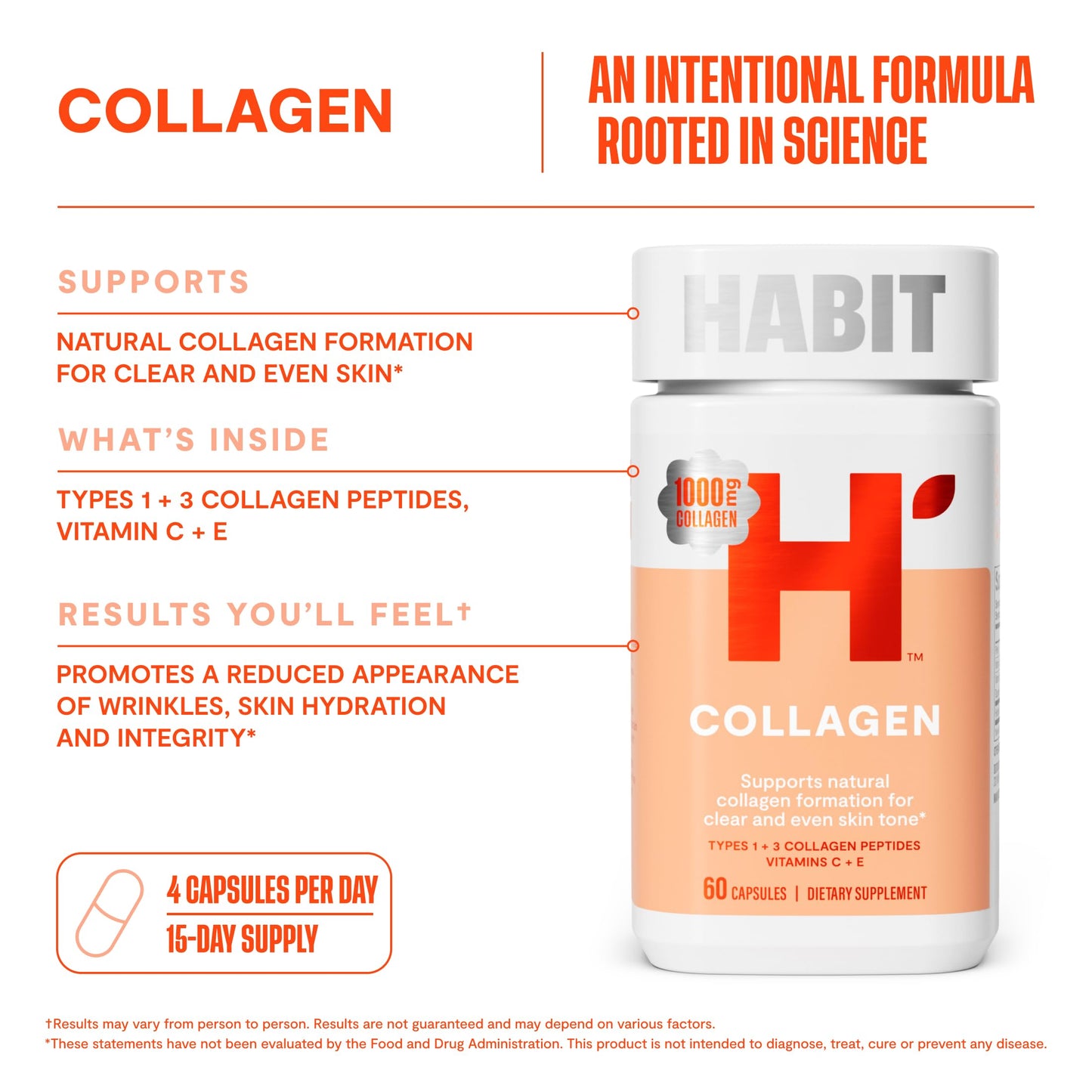 H' Habit Inner Beauty Bundle - Collagen & Hair Skin & Nails, 120 Capsules