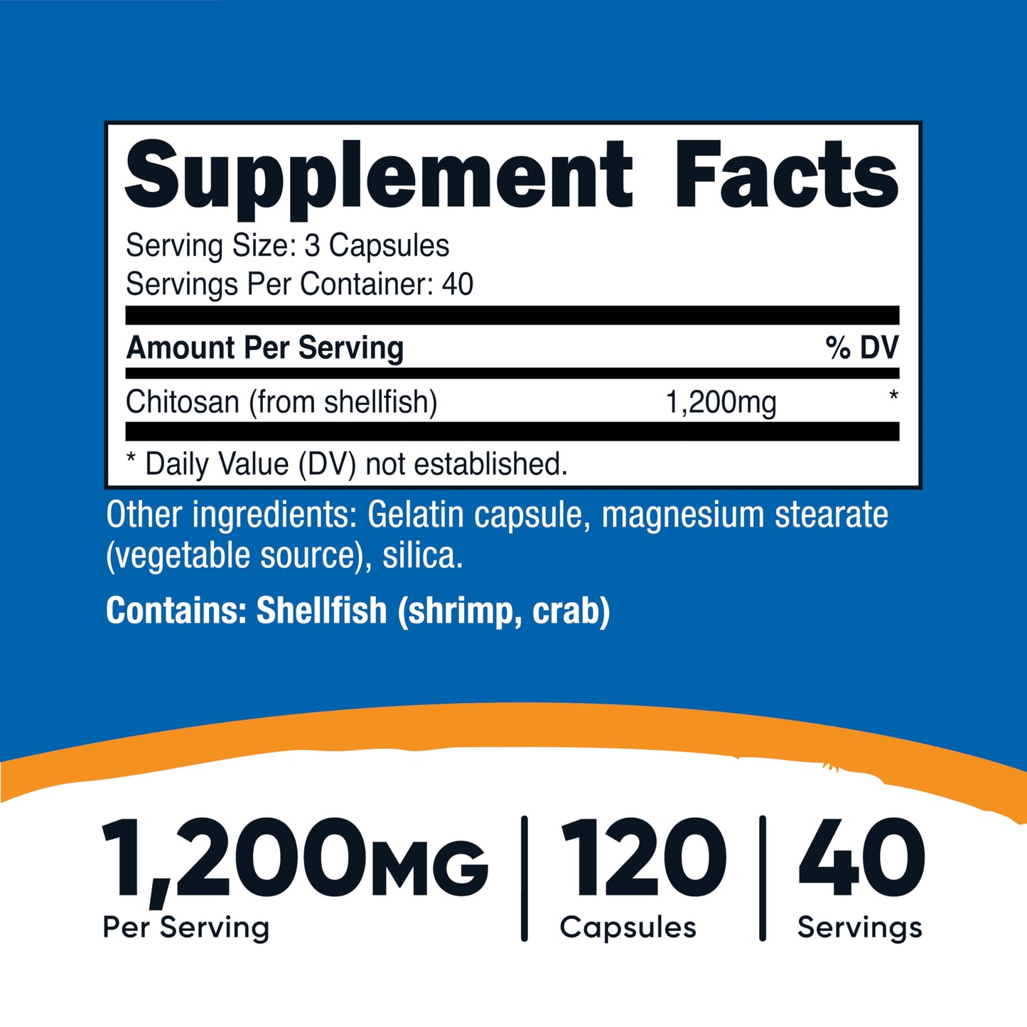 Nutricost Chitosan Supplement (1,200mg) Capsules, 120 Count