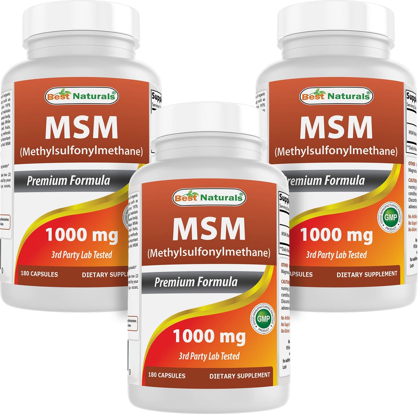 Best Naturals MSM 1000 mg Capsules, 540 Count